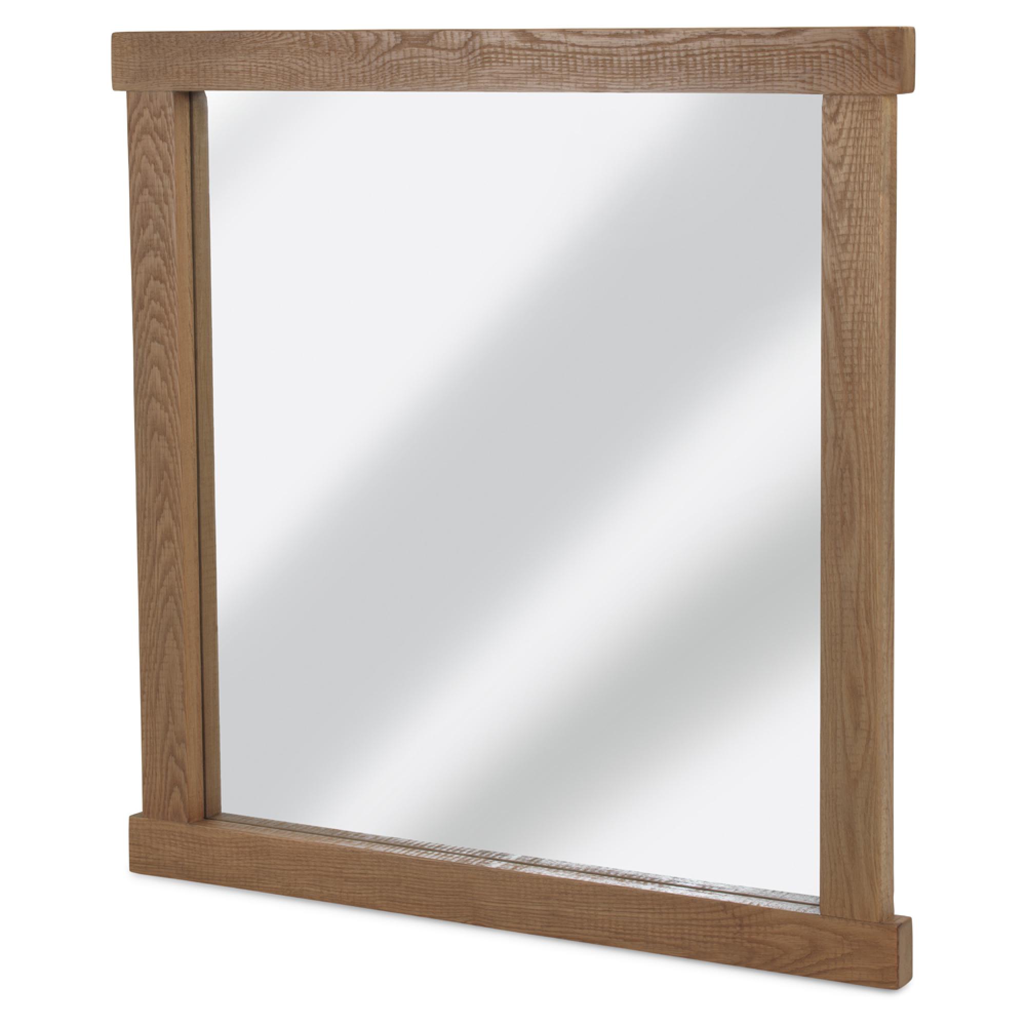 Product photograph of Bourg Oak Wall Mirror - 100cm X 75cm from Choice Furniture Superstore.