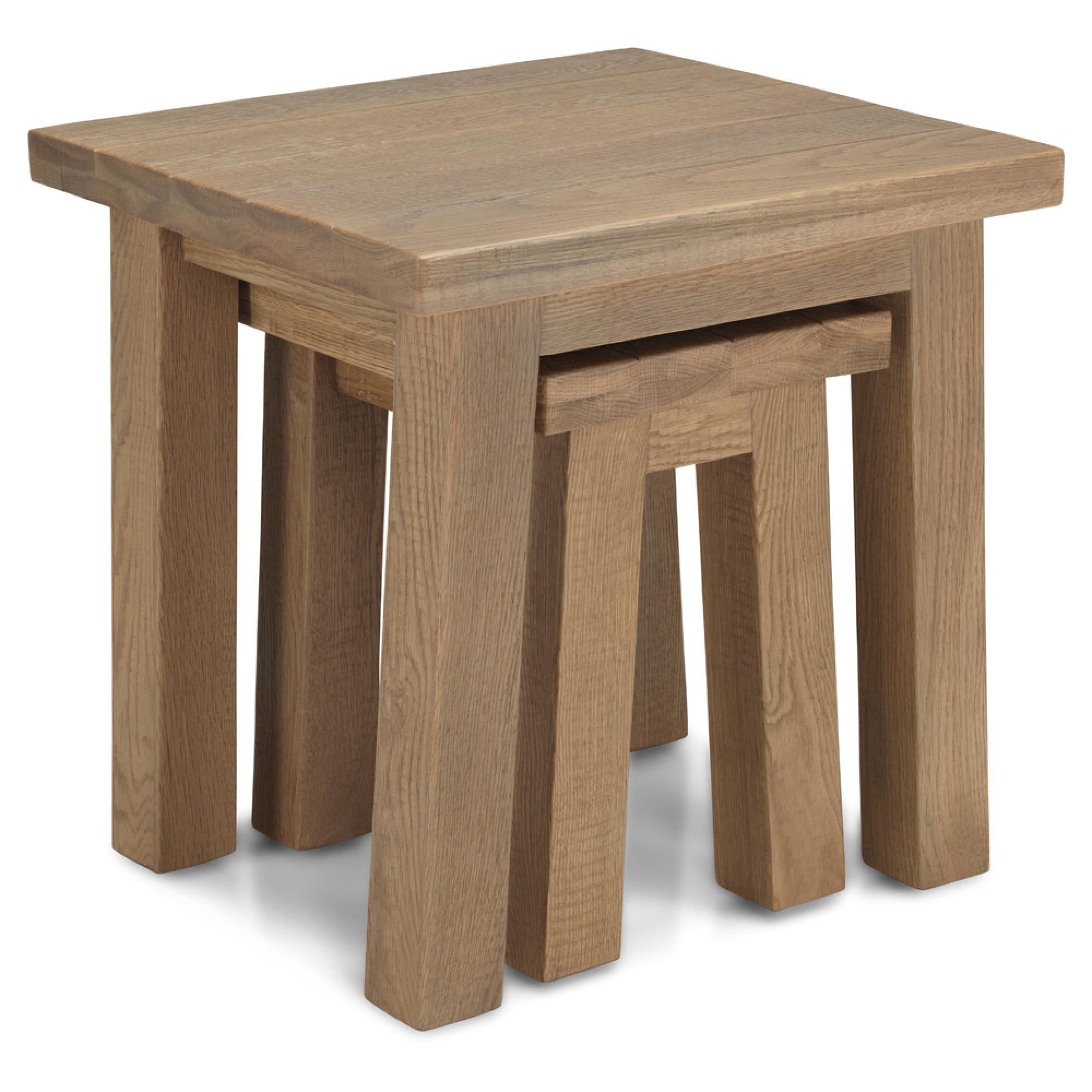 Product photograph of Bourg Oak Nest Of 2 Tables from Choice Furniture Superstore.