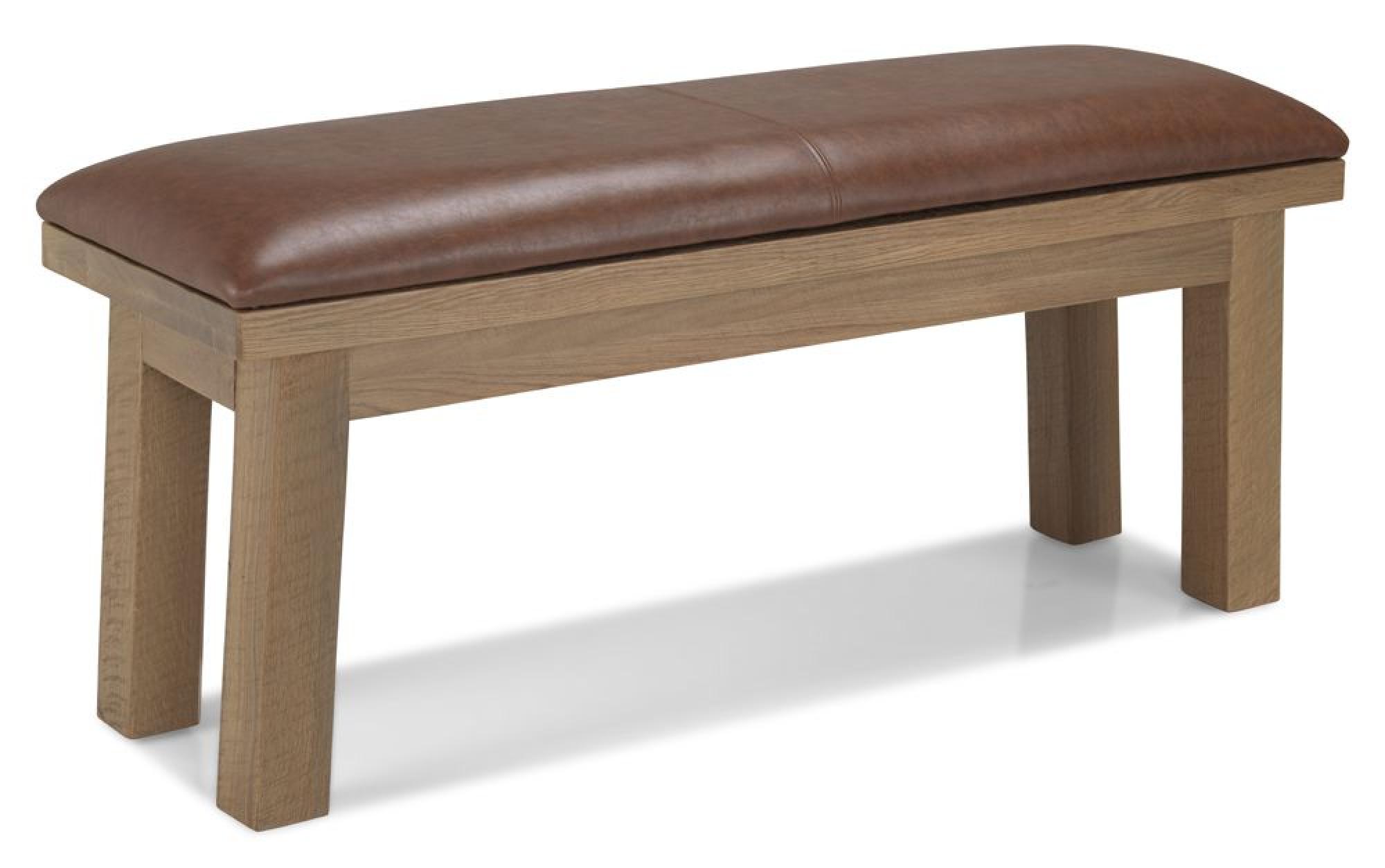 Product photograph of Bourg Brown Faux Leather Dining Bench from Choice Furniture Superstore.