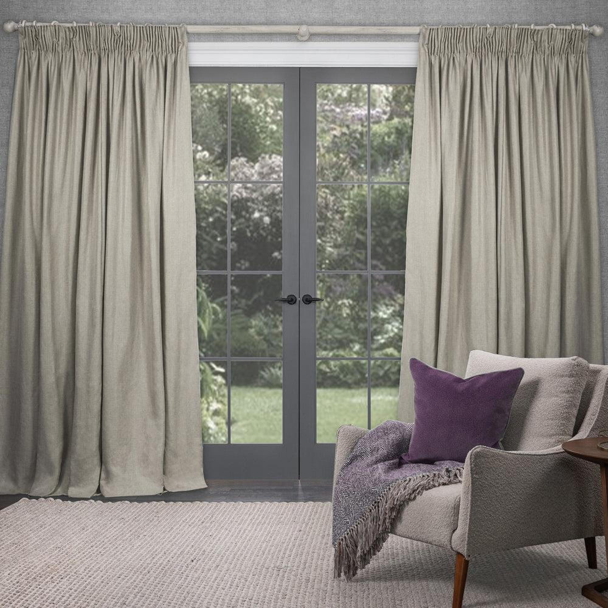 Product photograph of Voyage Maison Emilio Cashew Woven Pencil Pleat Curtains from Choice Furniture Superstore.