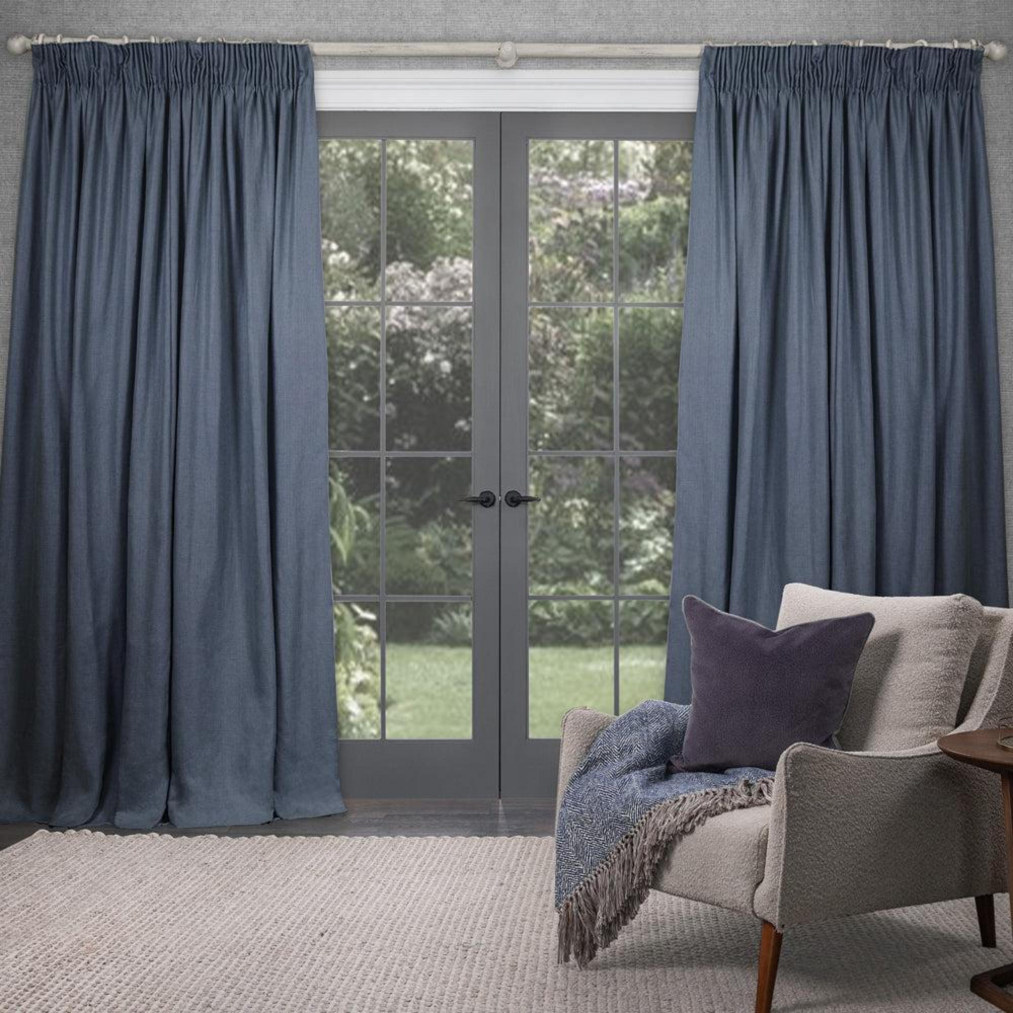 Product photograph of Voyage Maison Emilio Storm Woven Pencil Pleat Curtains from Choice Furniture Superstore.