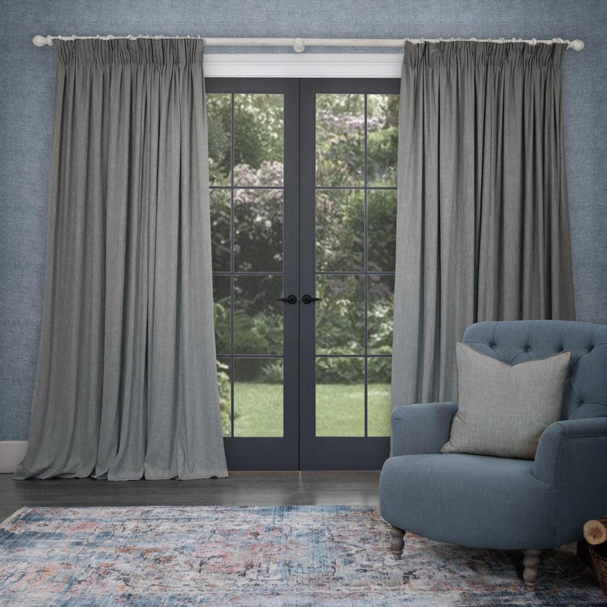 Product photograph of Voyage Maison Verban Jute Woven Pencil Pleat Curtains from Choice Furniture Superstore.