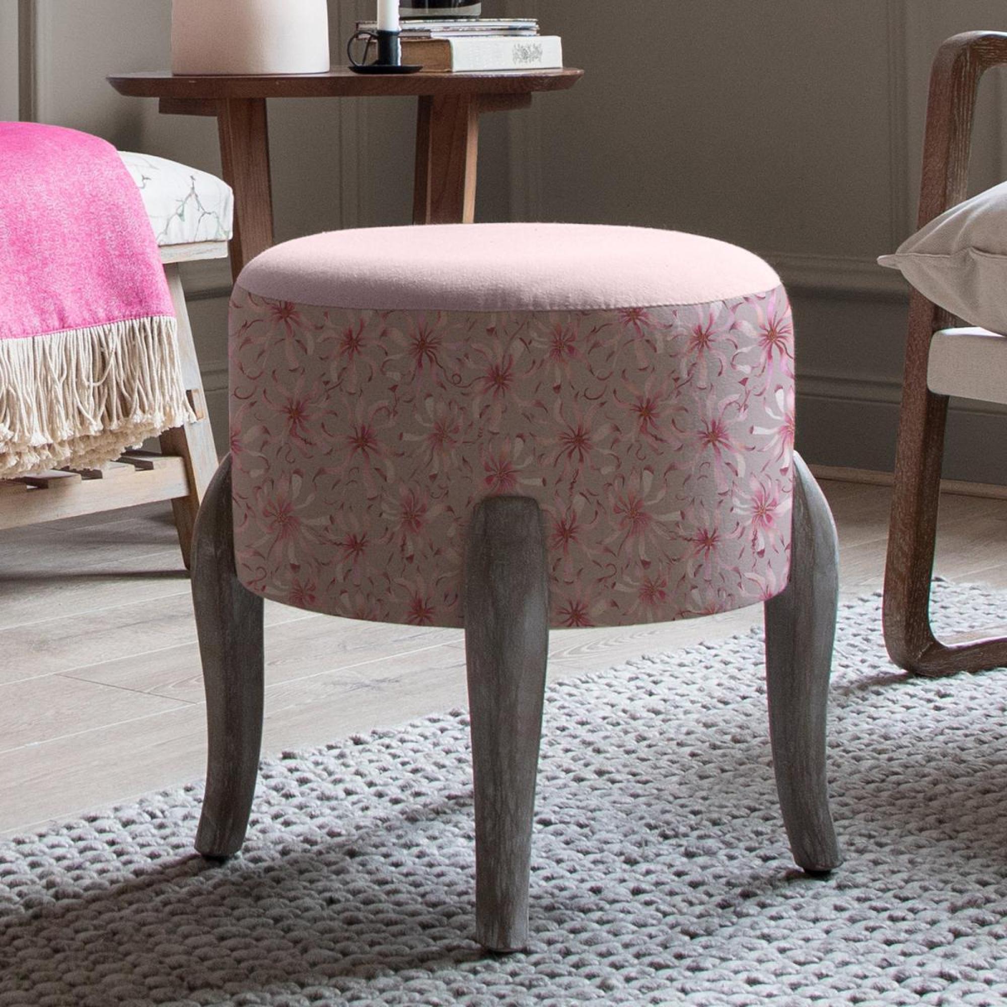 Product photograph of Voyage Maison Finn Lilian Posy Printed Footstool from Choice Furniture Superstore.