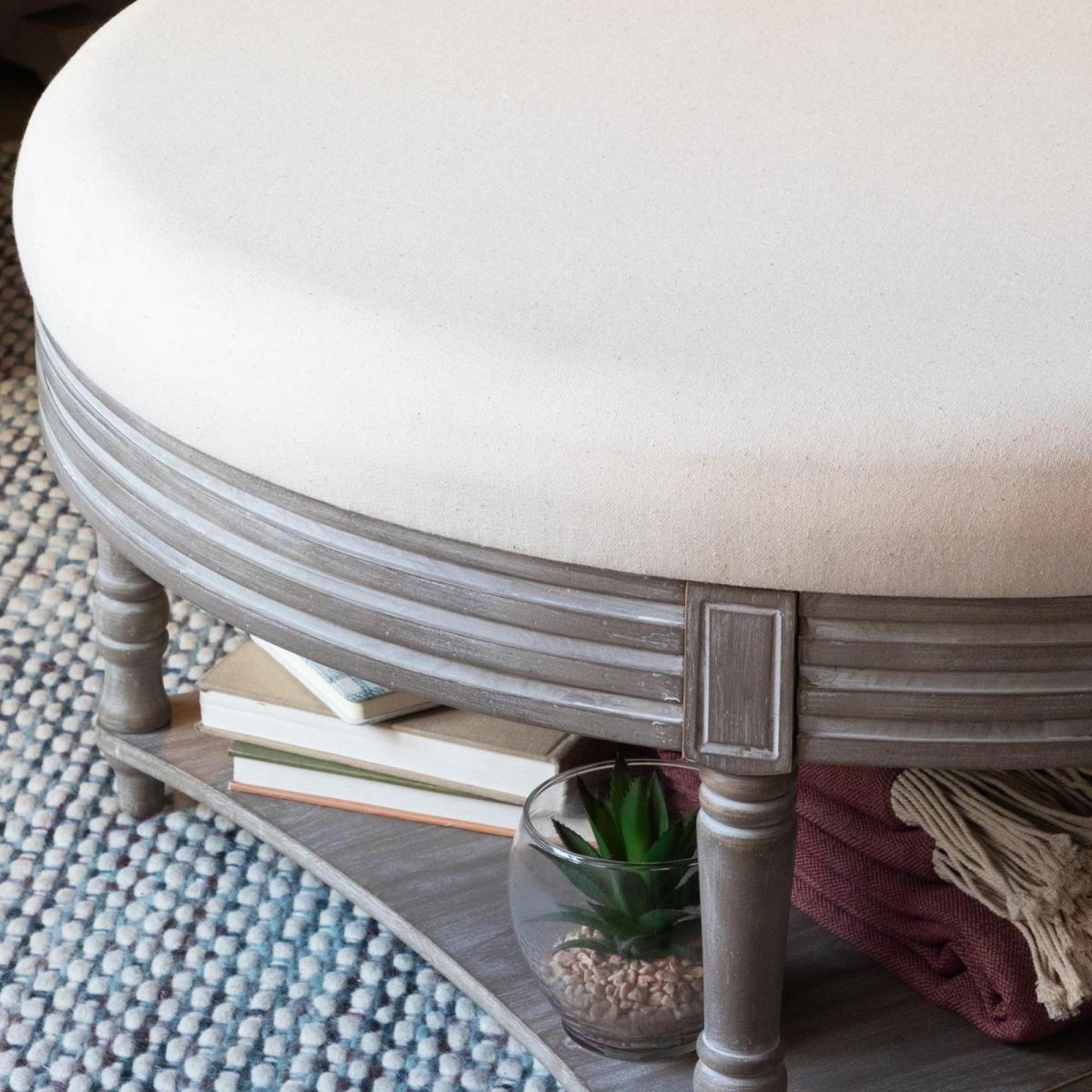 Product photograph of Voyage Maison Maurice Stone Storage Footstool from Choice Furniture Superstore.