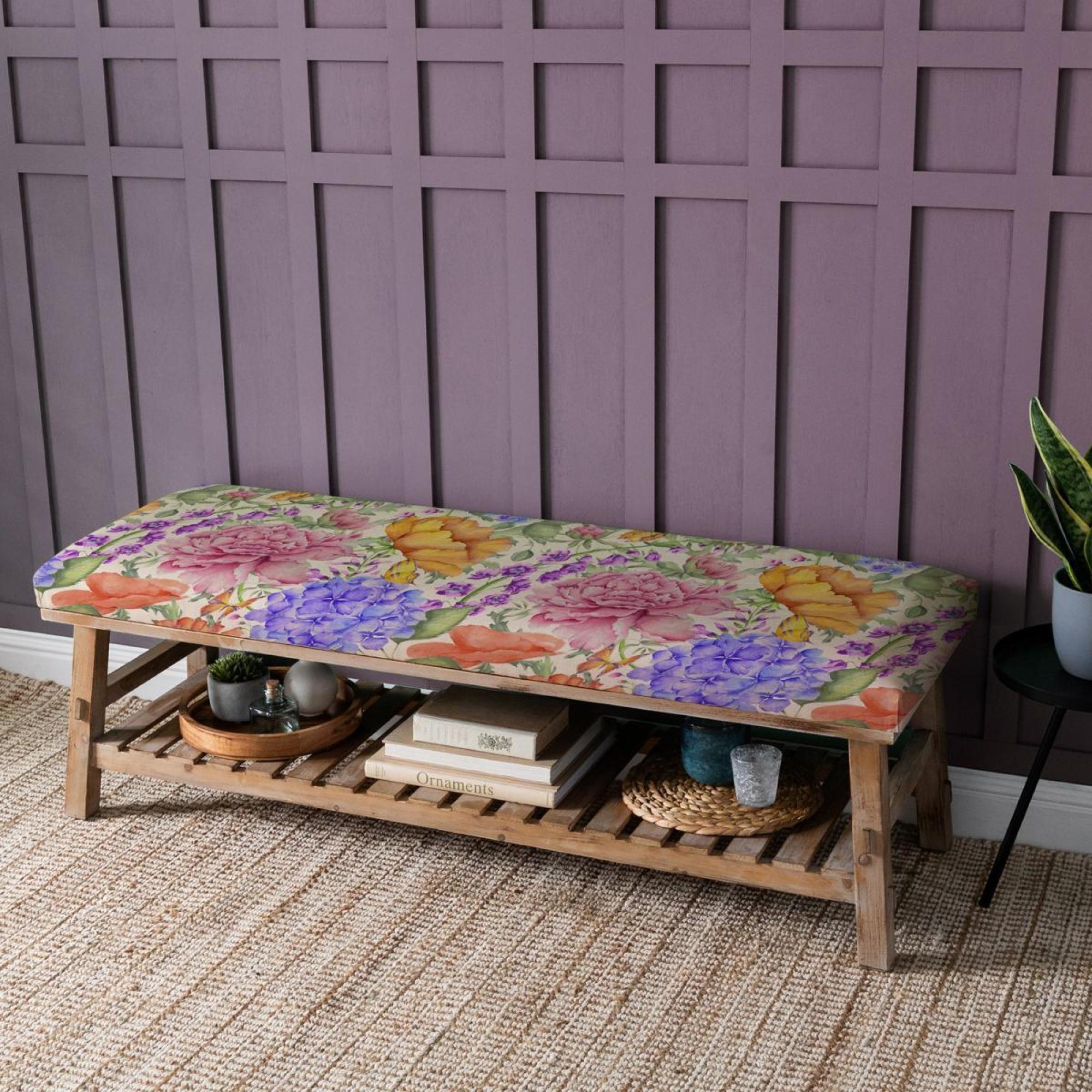 Product photograph of Voyage Maison Rupert Idalia Fuschia Printed Bench from Choice Furniture Superstore.