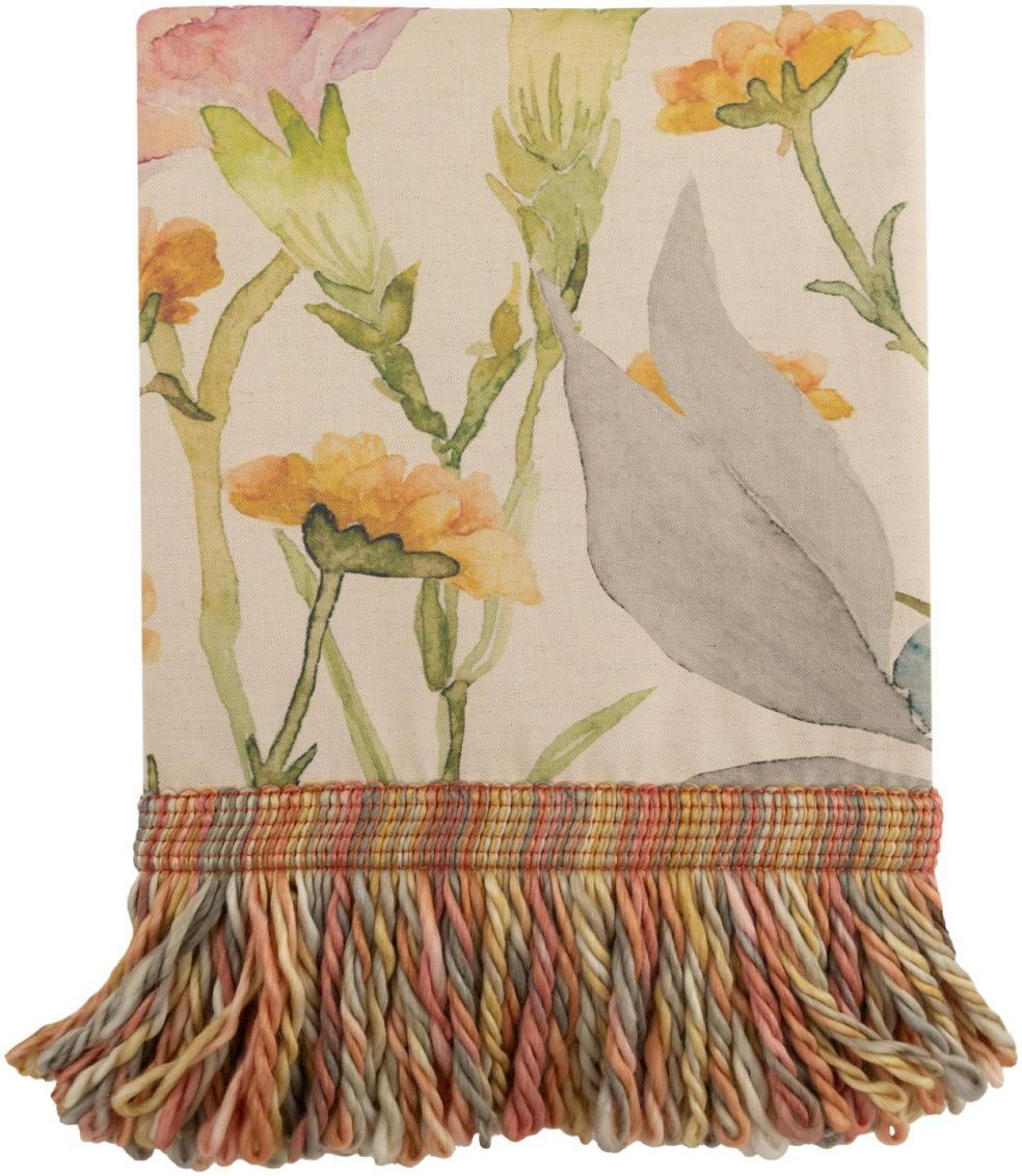 Product photograph of Voyage Maison Delamere Linen Printed Fringe Throw from Choice Furniture Superstore.