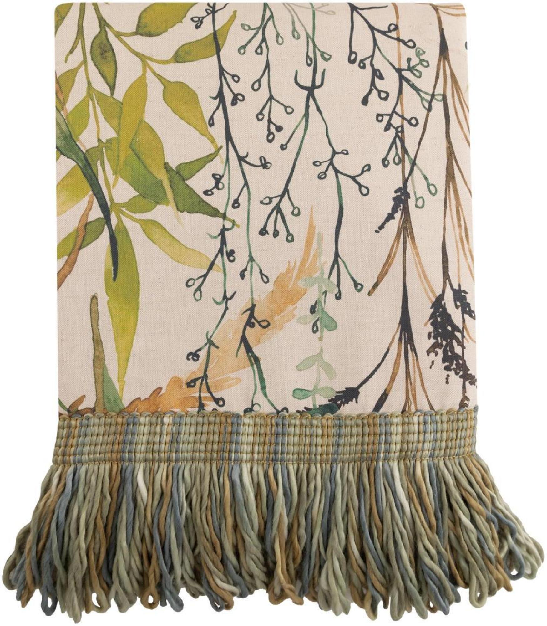 Product photograph of Voyage Maison Lydiard Linen Printed Fringe Throw from Choice Furniture Superstore.