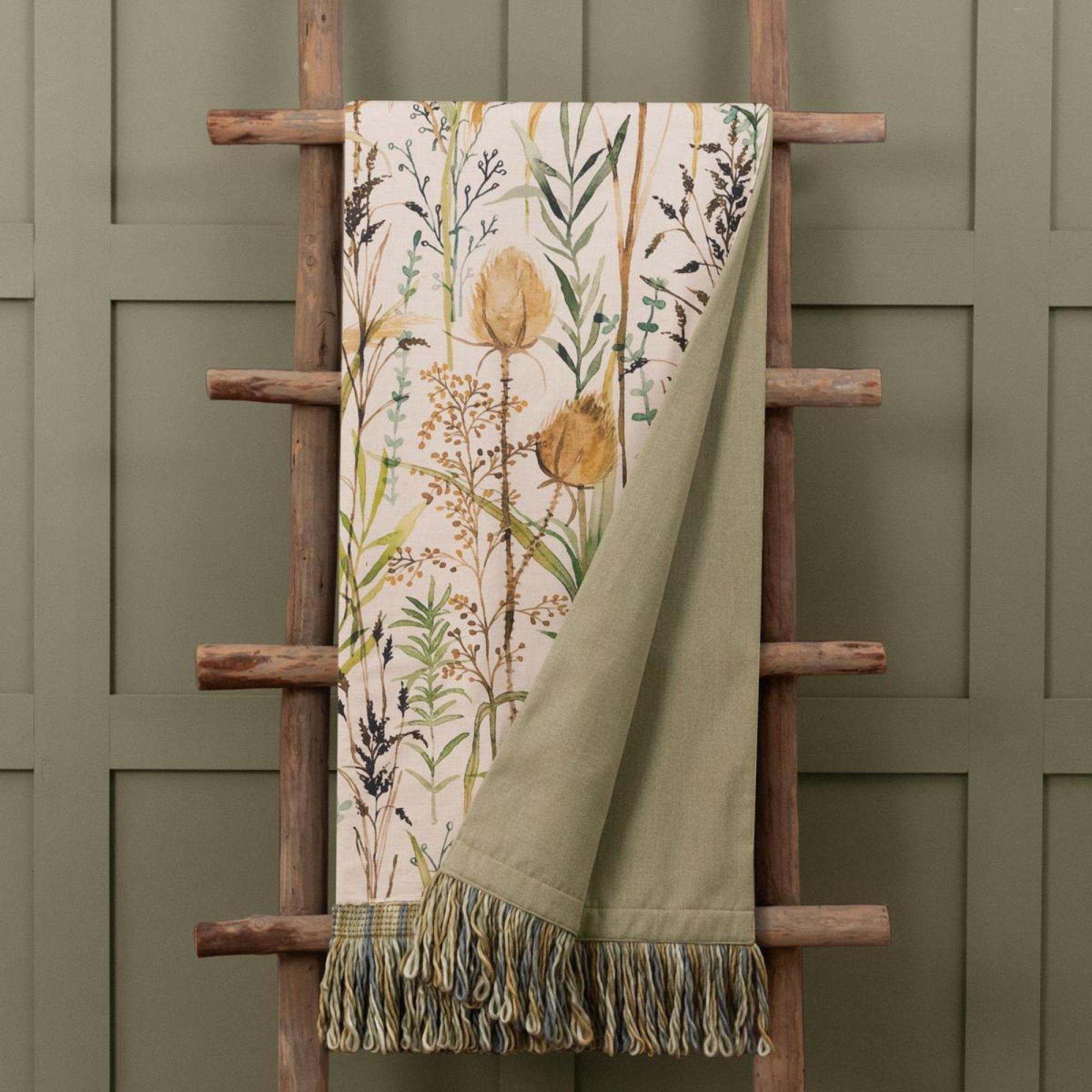 Product photograph of Voyage Maison Lydiard Linen Printed Fringe Throw from Choice Furniture Superstore.