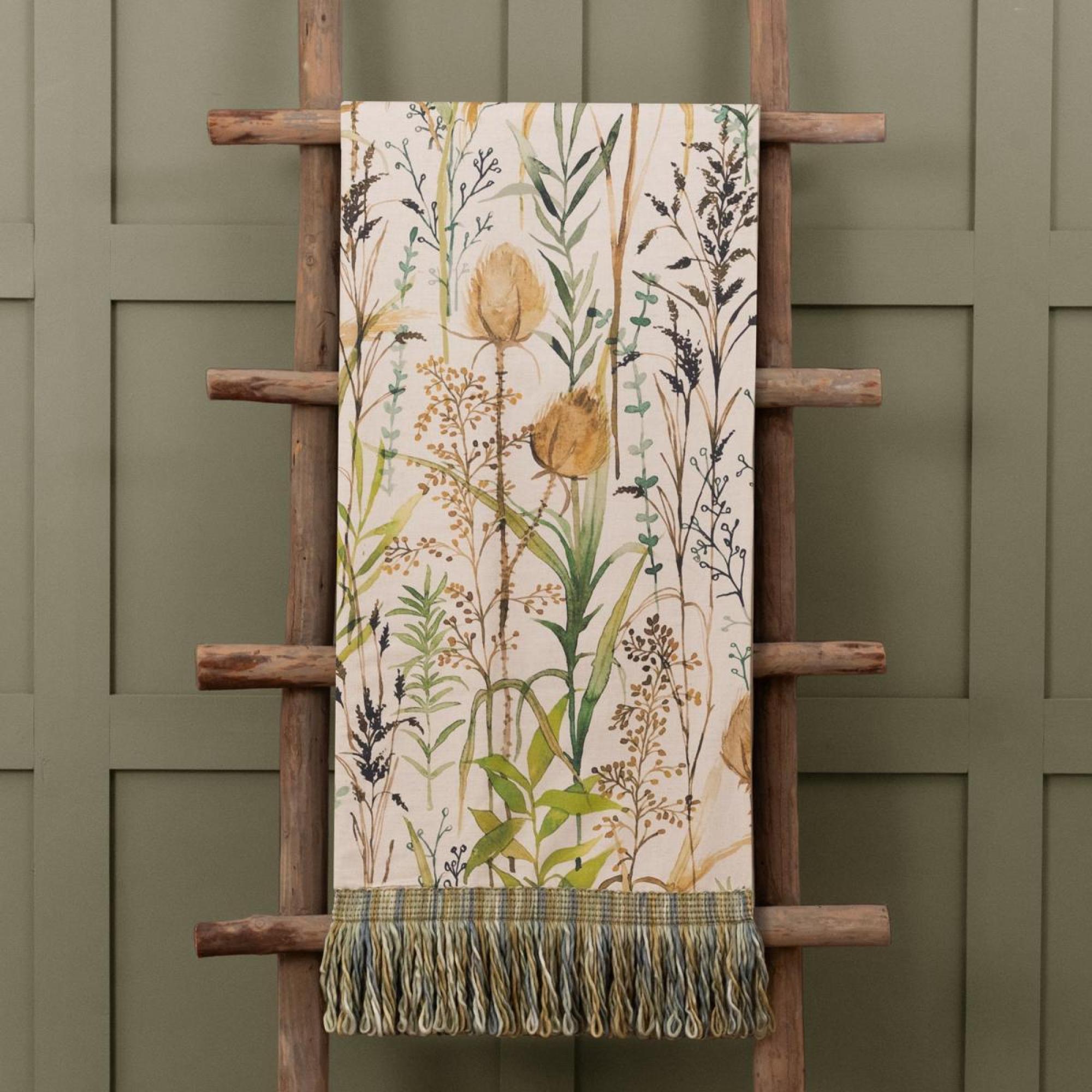 Product photograph of Voyage Maison Lydiard Linen Printed Fringe Throw from Choice Furniture Superstore.