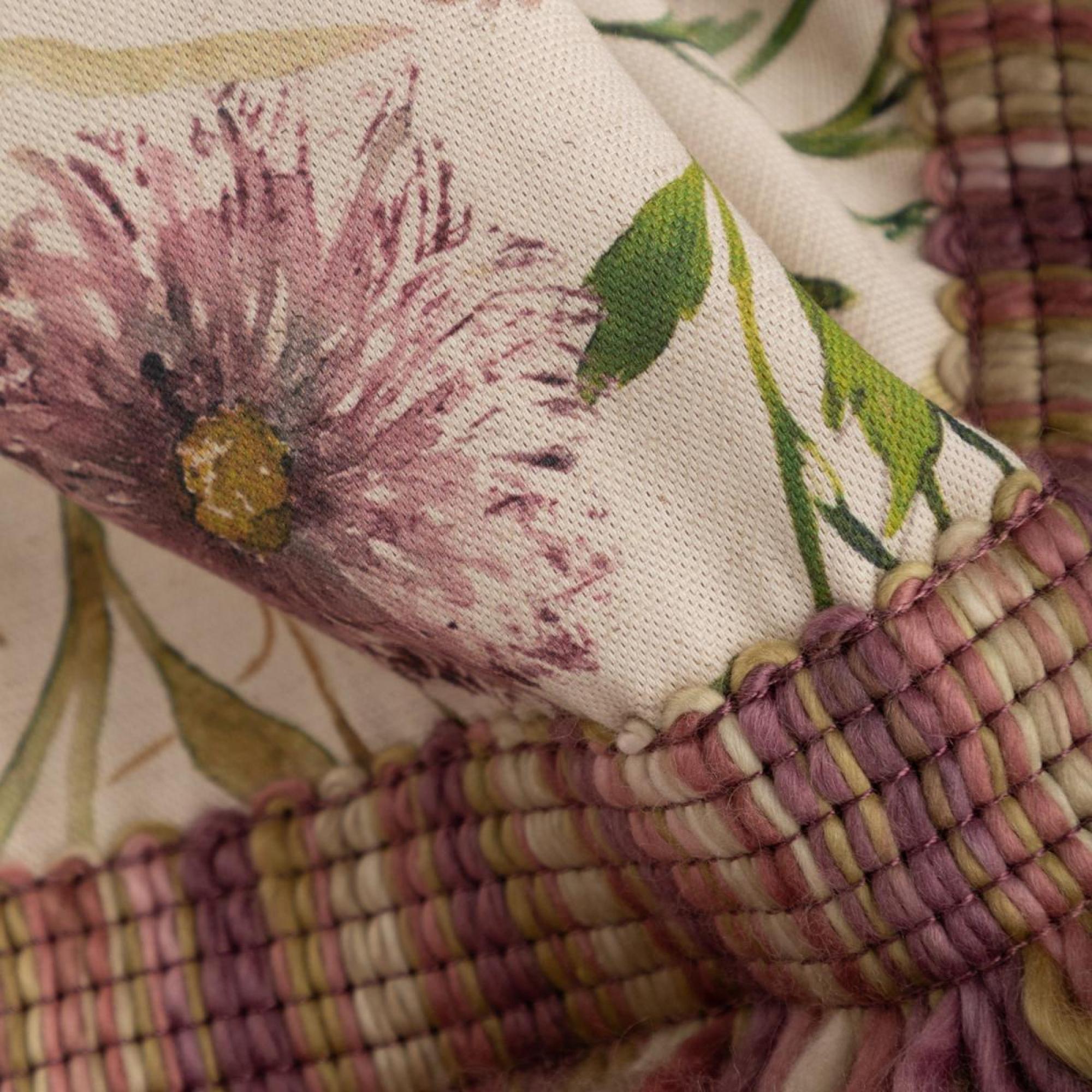 Product photograph of Voyage Maison Medmerry Blossom Printed Fringe Throw from Choice Furniture Superstore.