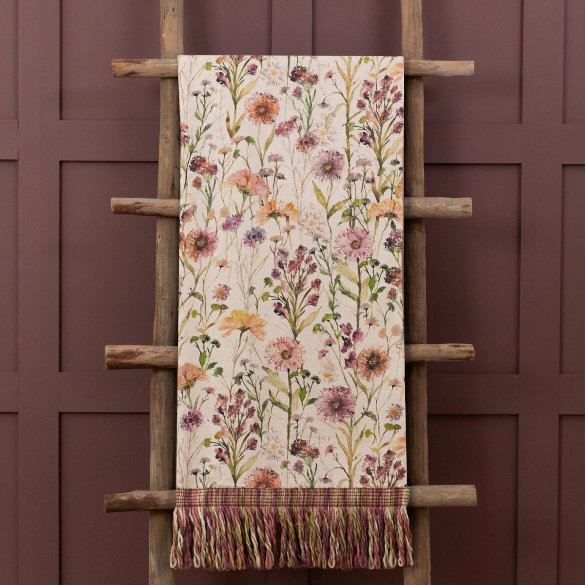 Product photograph of Voyage Maison Medmerry Blossom Printed Fringe Throw from Choice Furniture Superstore.