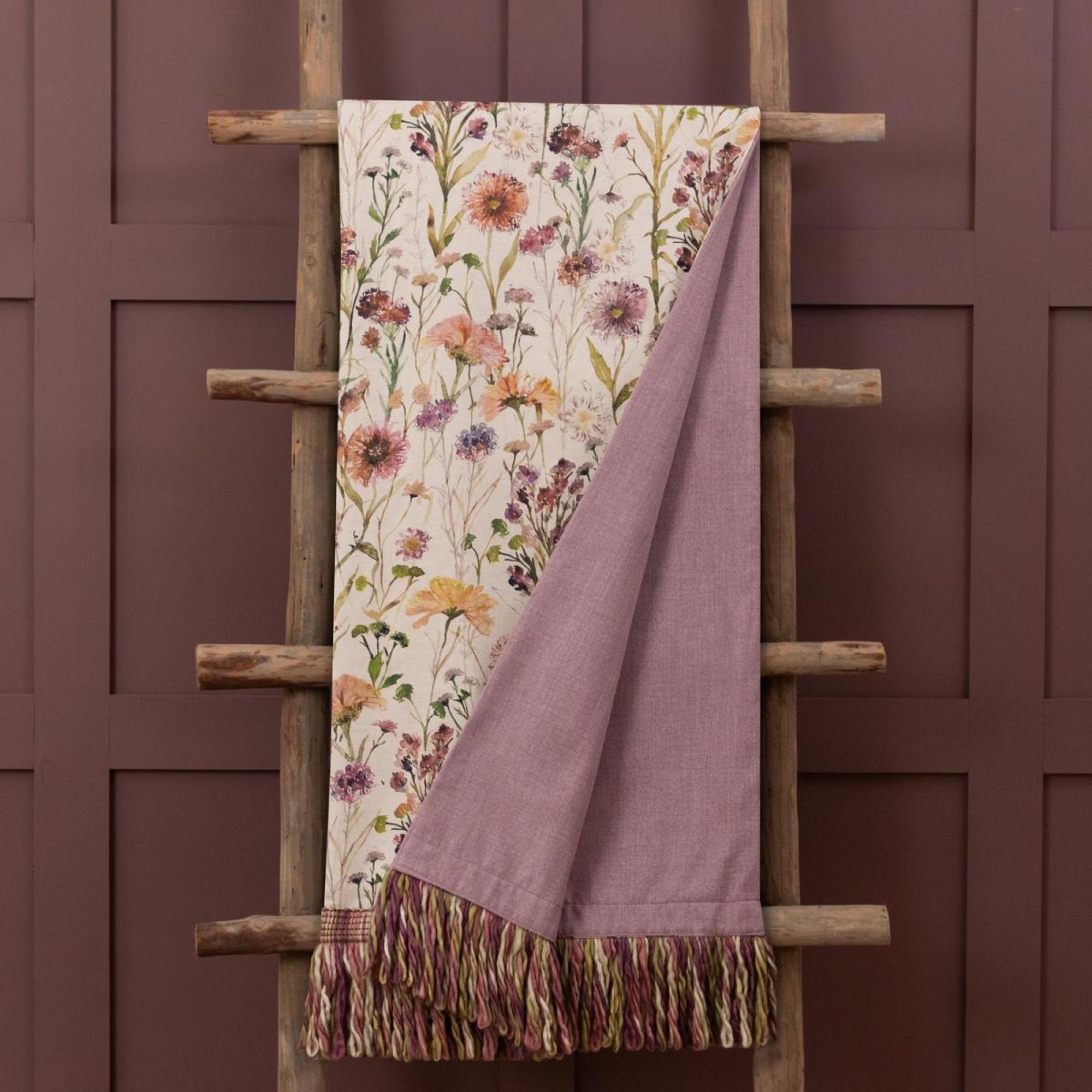 Product photograph of Voyage Maison Medmerry Blossom Printed Fringe Throw from Choice Furniture Superstore.