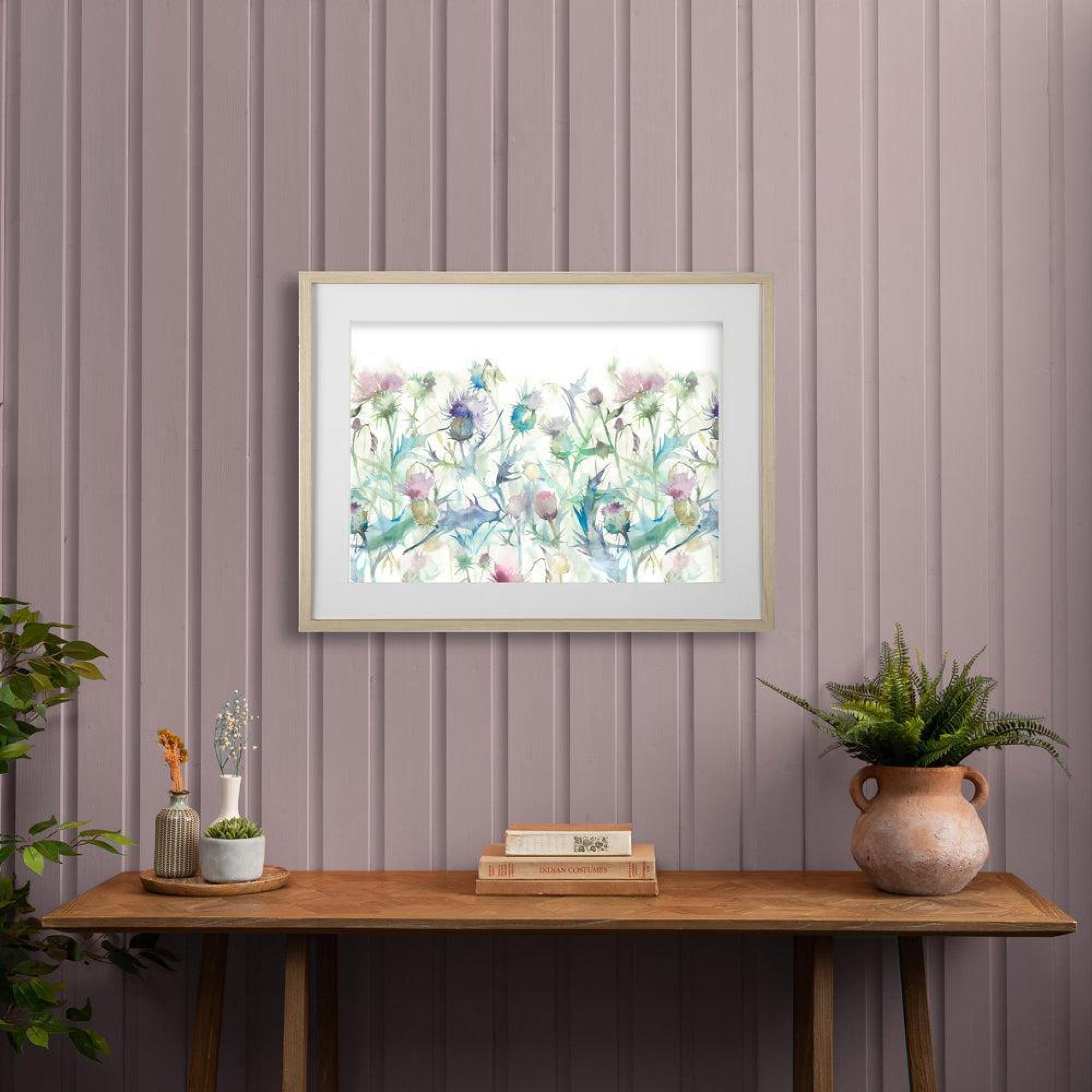 Product photograph of Voyage Maison Cirsium Damson Natural Framed Print from Choice Furniture Superstore.