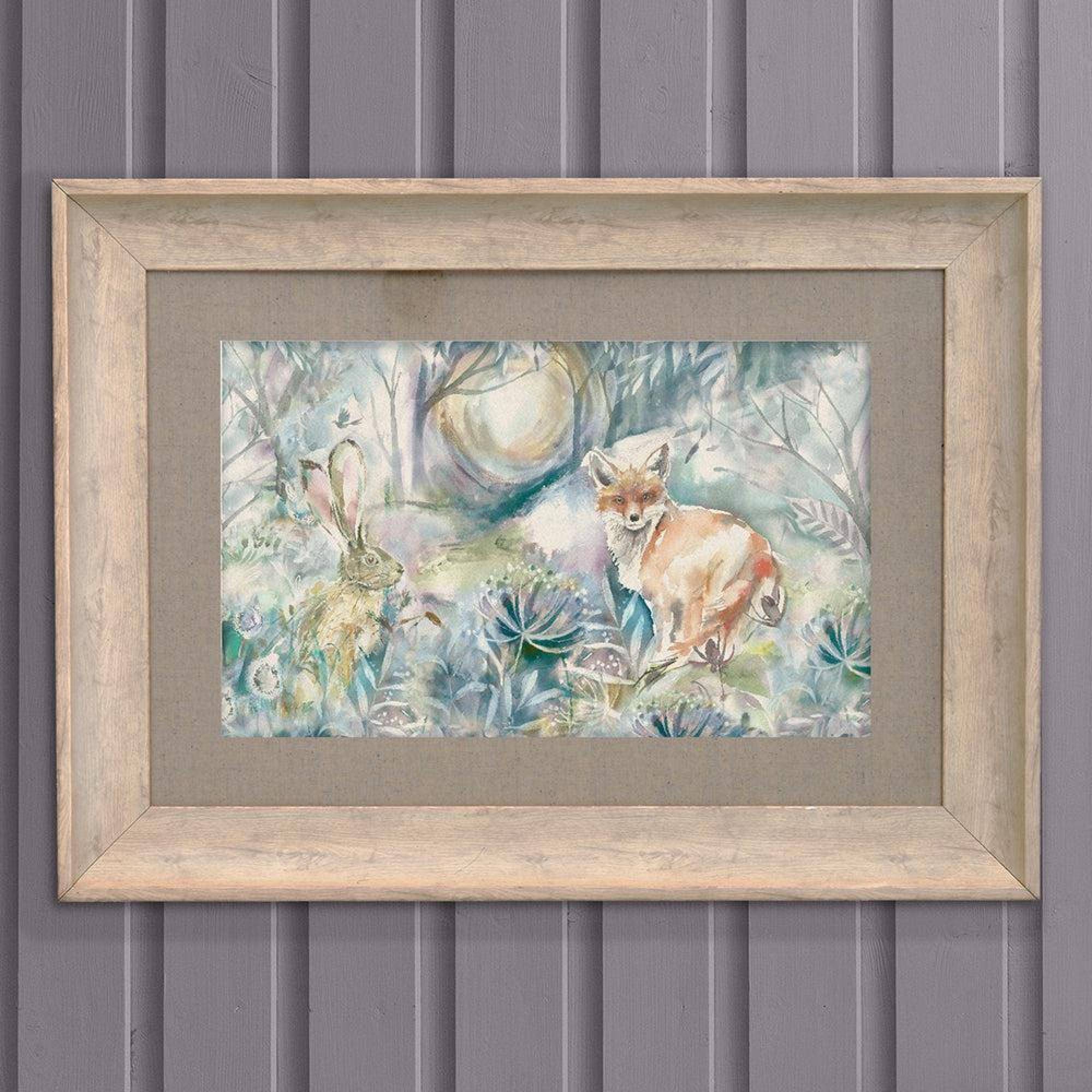 Product photograph of Voyage Maison Fox And Hare Birch Framed Print - 52cm X 70cm from Choice Furniture Superstore.