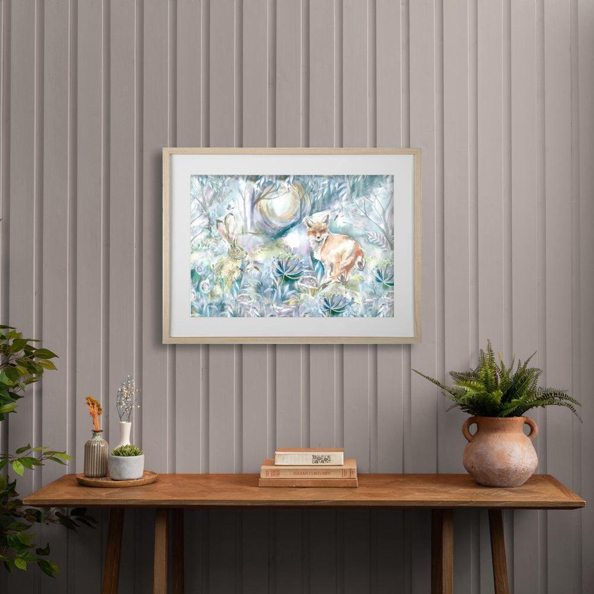 Product photograph of Voyage Maison Fox And Hare Natural Framed Print from Choice Furniture Superstore.