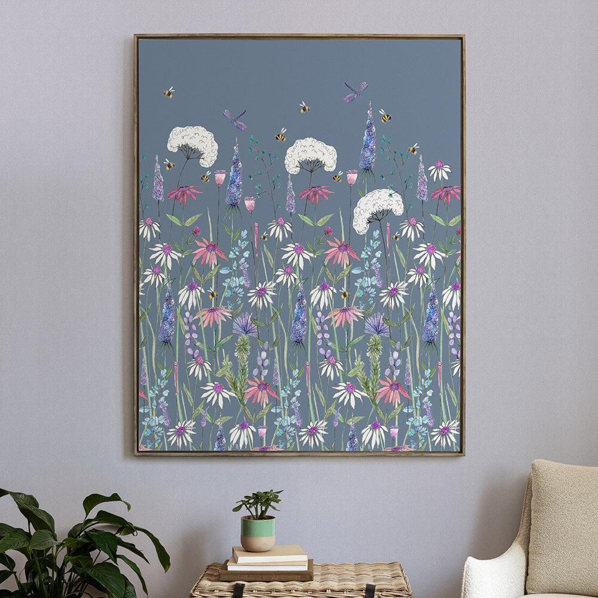 Product photograph of Voyage Maison Hermione Bluebell Framed Canvas - 181cm X 140cm from Choice Furniture Superstore.