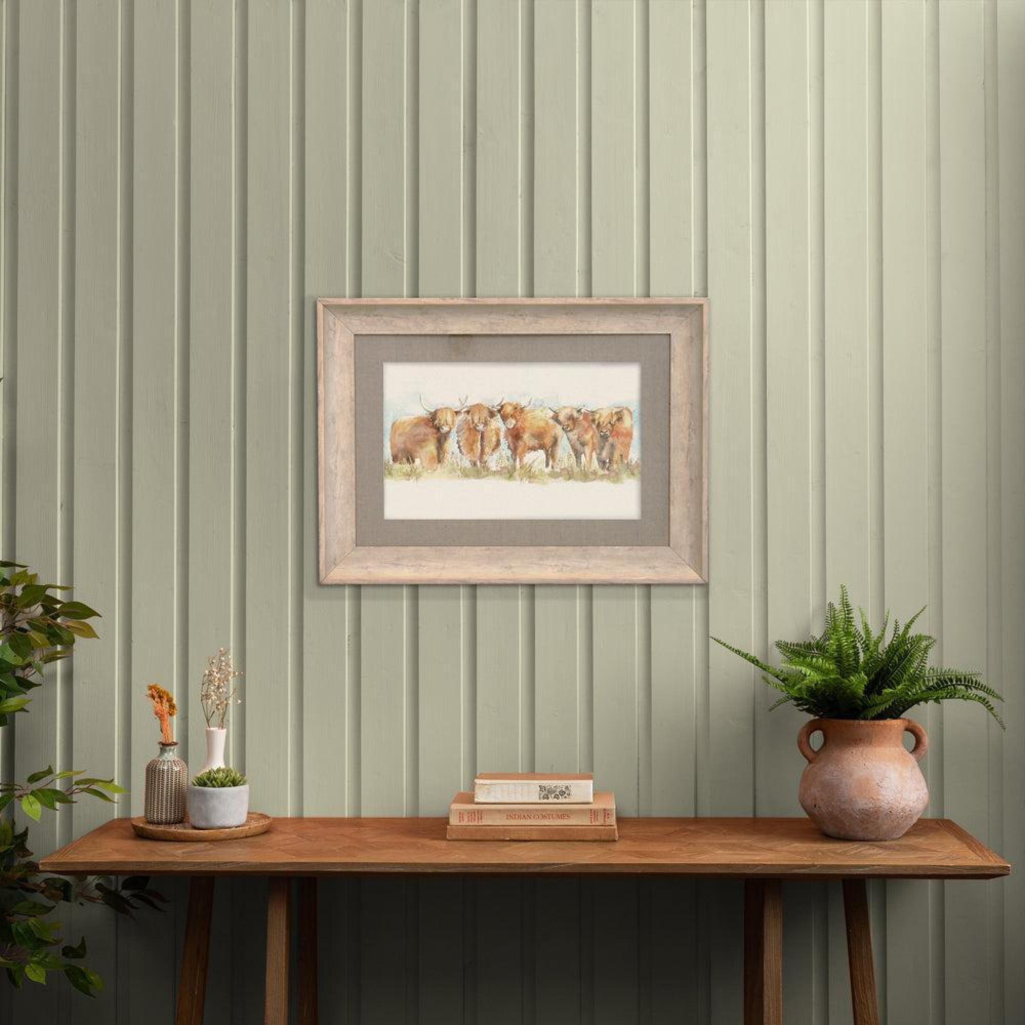 Product photograph of Voyage Maison Highland Cattle Birch Framed Print from Choice Furniture Superstore.