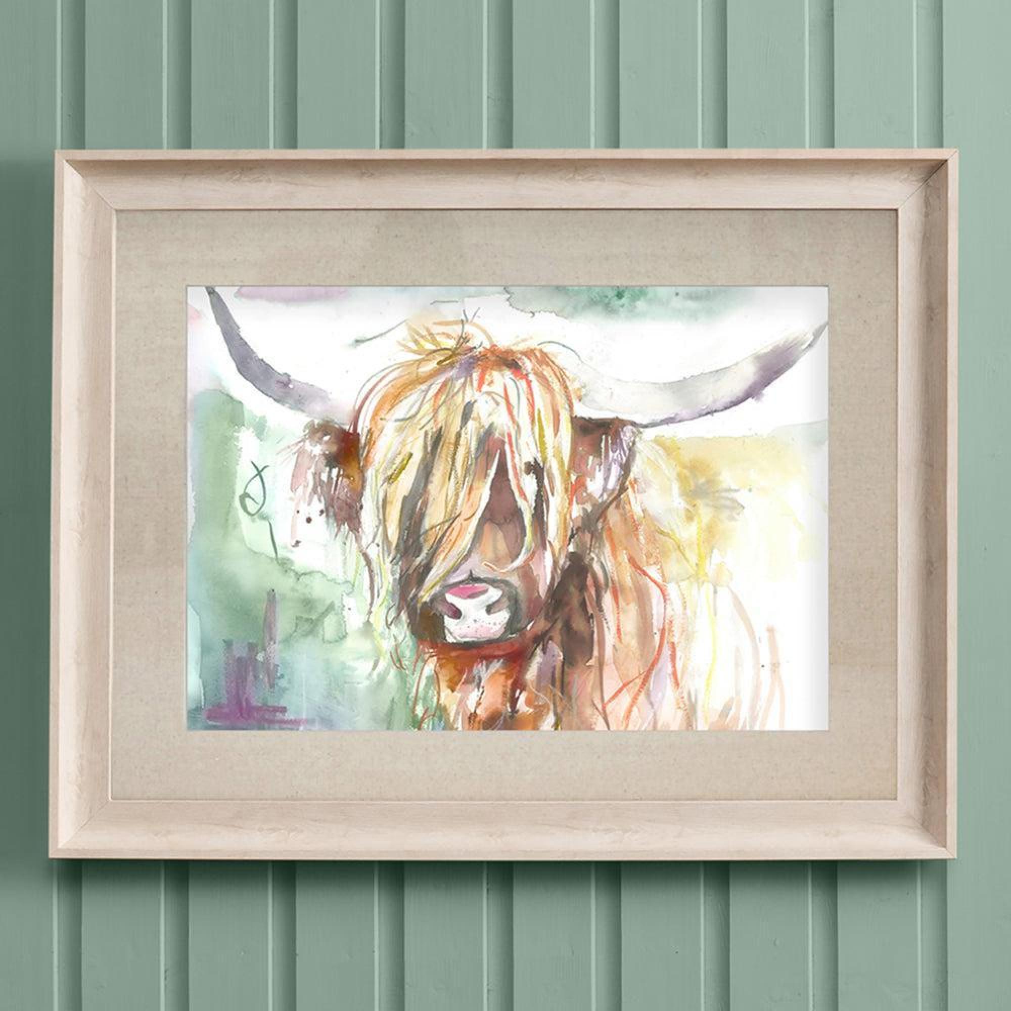 Product photograph of Voyage Maison Highland Cow Bruce Birch Framed Print from Choice Furniture Superstore.