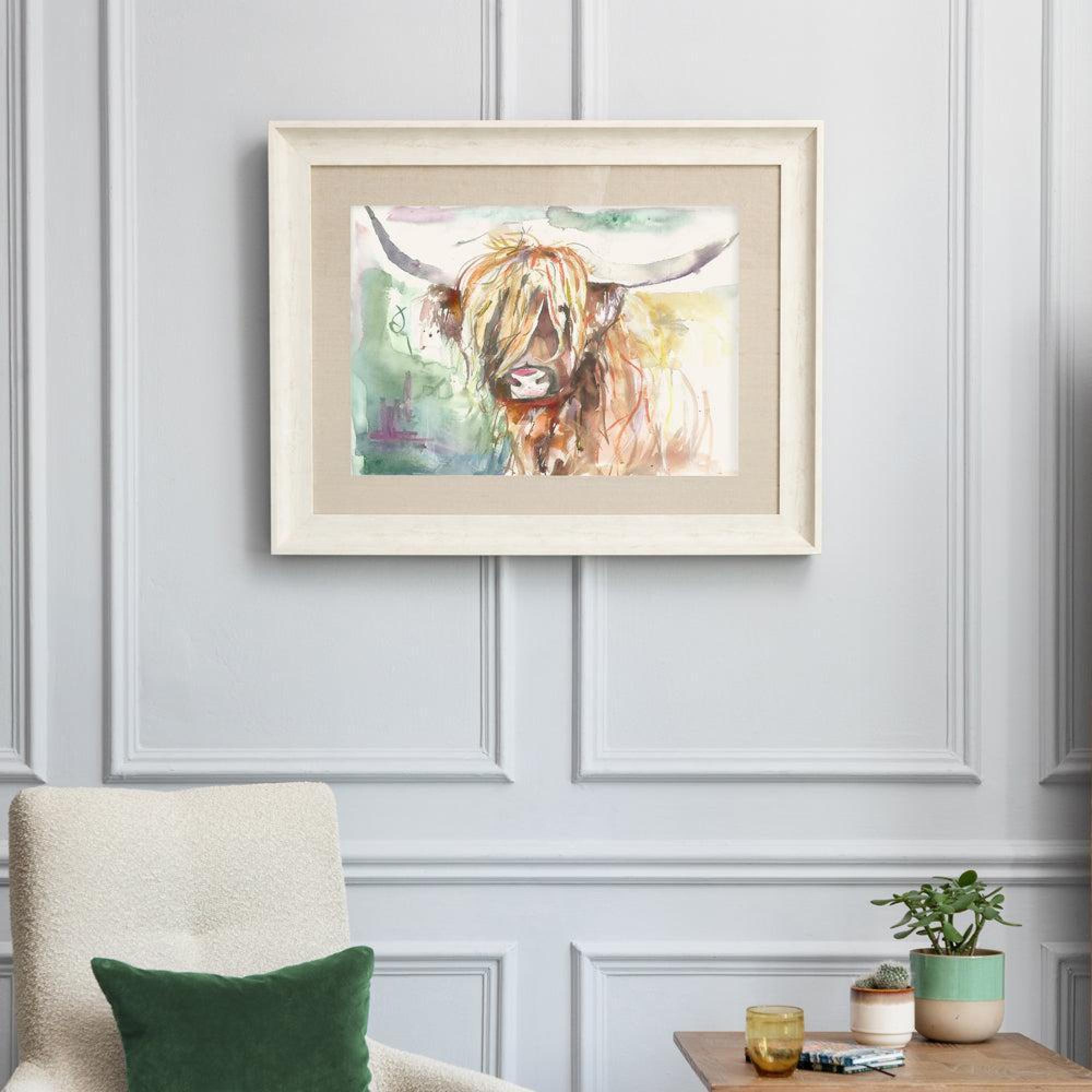 Product photograph of Voyage Maison Highland Cow Bruce Birch Framed Print from Choice Furniture Superstore.