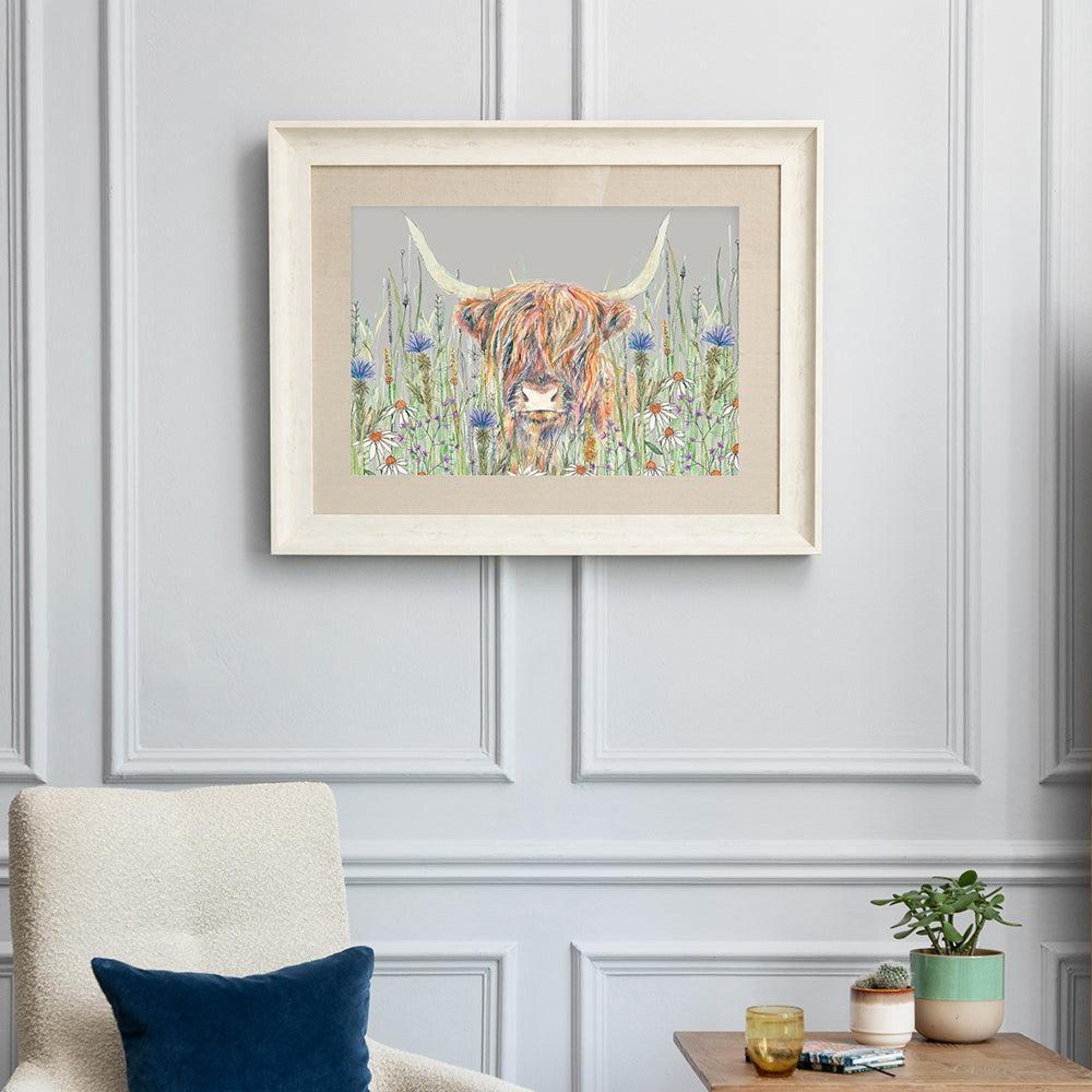 Product photograph of Voyage Maison Highland Cow Birch Framed Print - 70cm X 90cm from Choice Furniture Superstore.