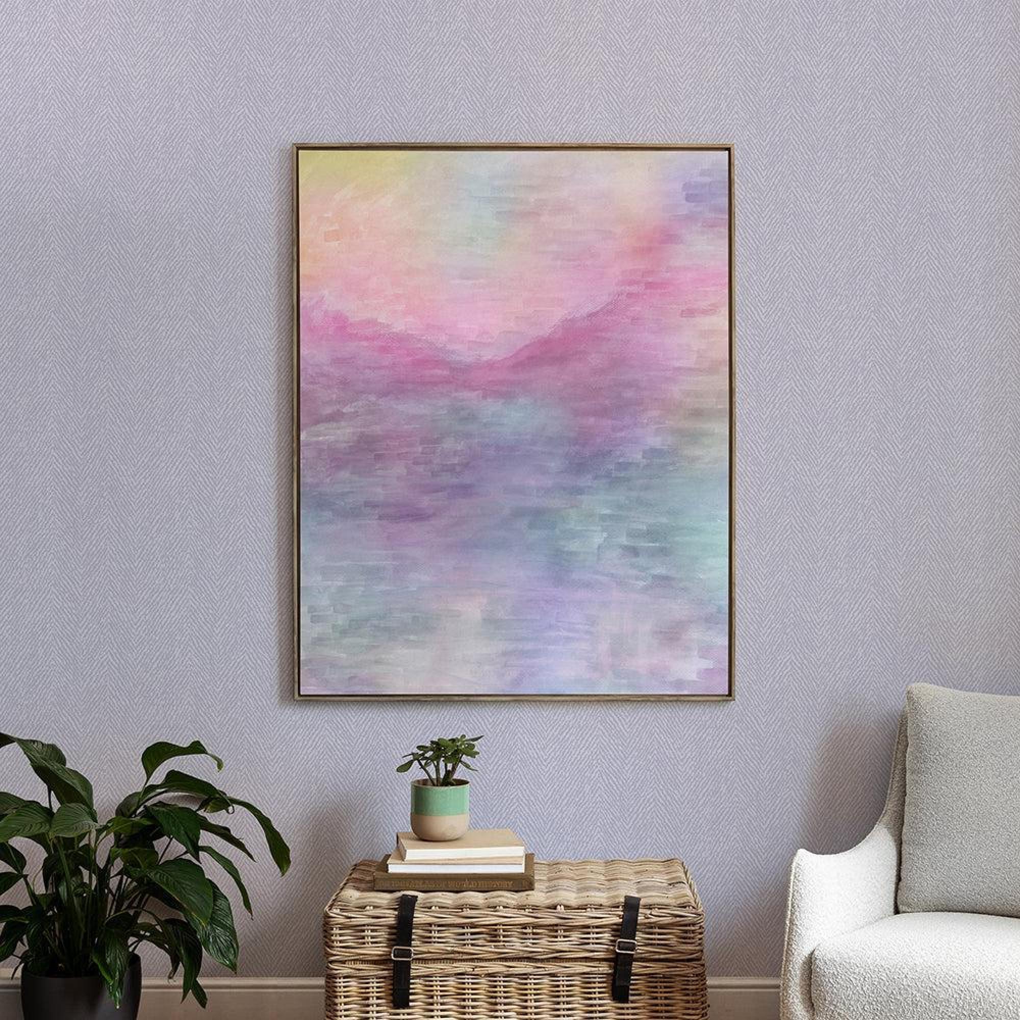 Product photograph of Voyage Maison Tulla Elderberry Stone Framed Canvas from Choice Furniture Superstore.