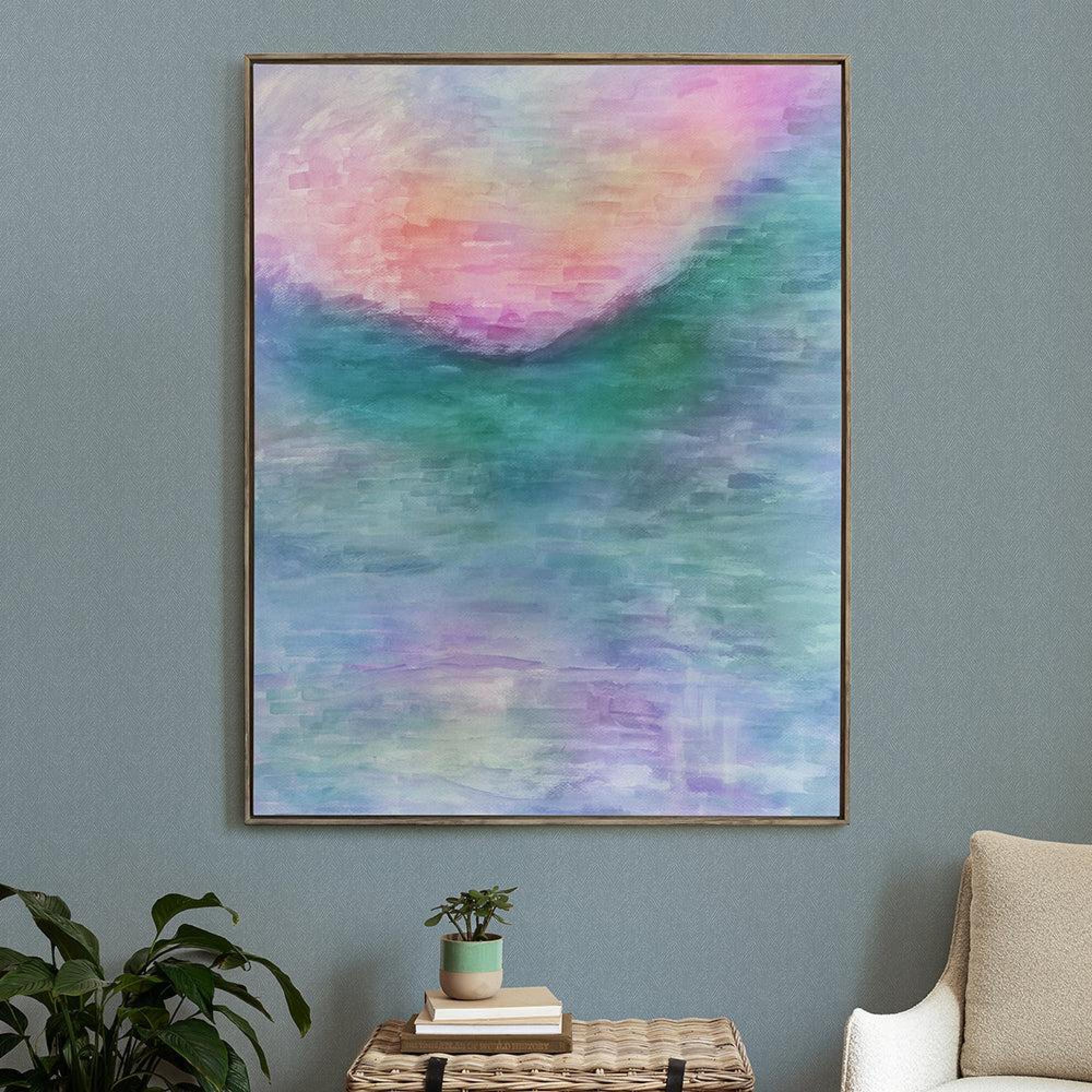Product photograph of Voyage Maison Tulla Hibiscus Stone Framed Canvas from Choice Furniture Superstore.