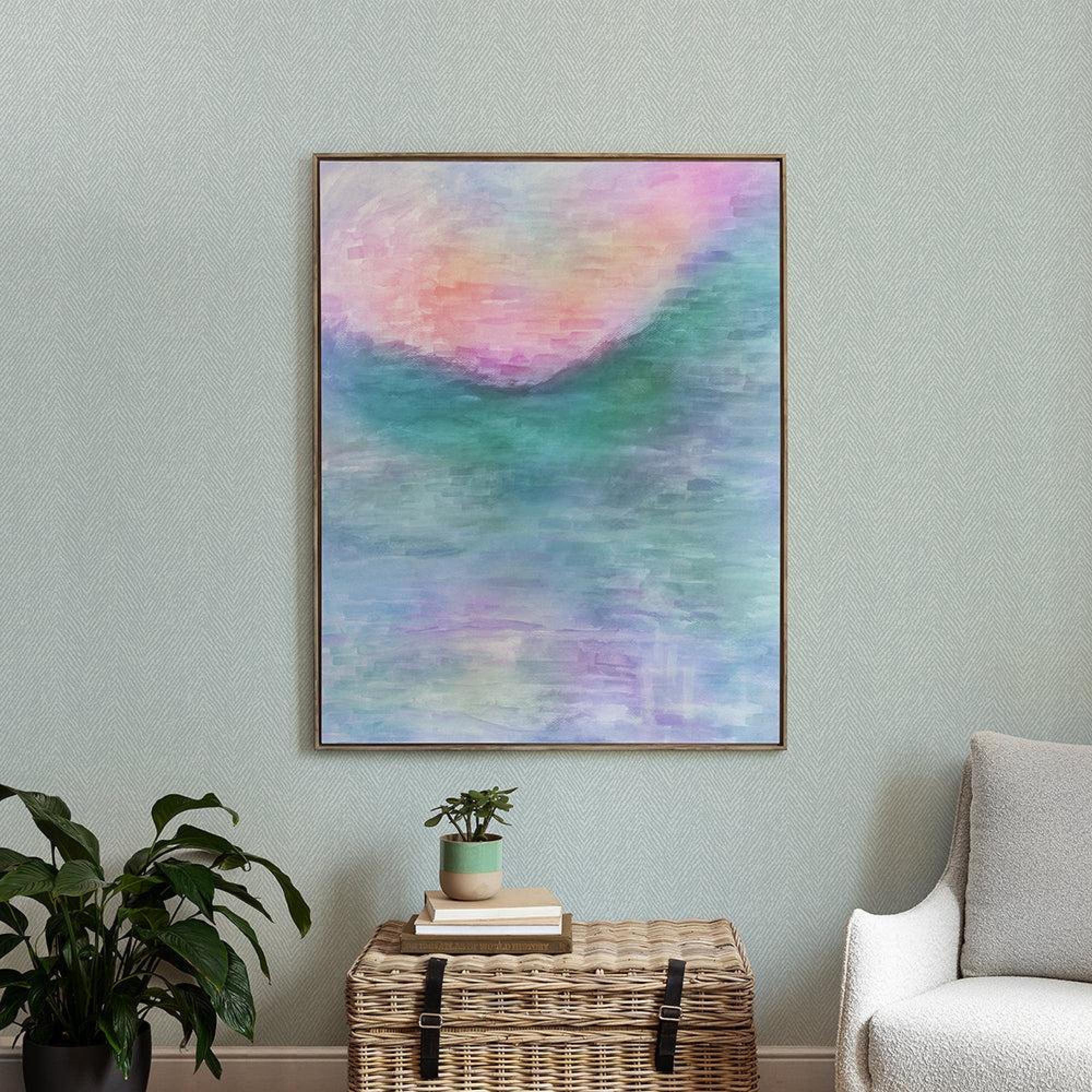 Product photograph of Voyage Maison Tulla Hibiscus Stone Framed Canvas from Choice Furniture Superstore.
