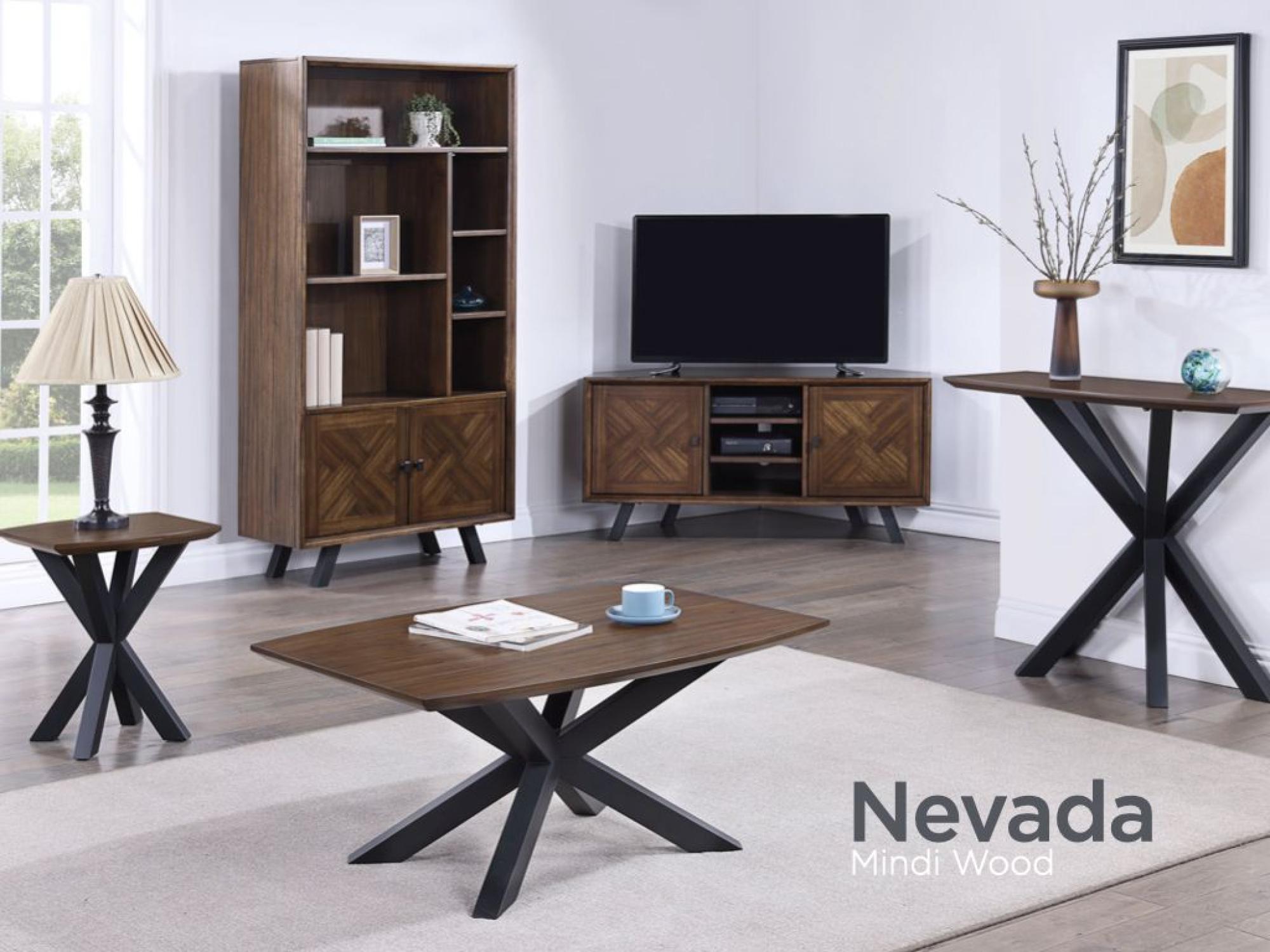 Product photograph of Nevada Mindi Wood Curved Lamp Table from Choice Furniture Superstore.