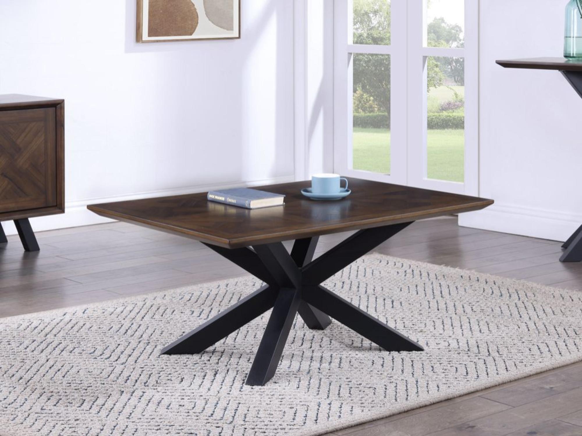 Product photograph of Nevada Mindi Wood Parquet Top Rectangular Coffee Table from Choice Furniture Superstore.