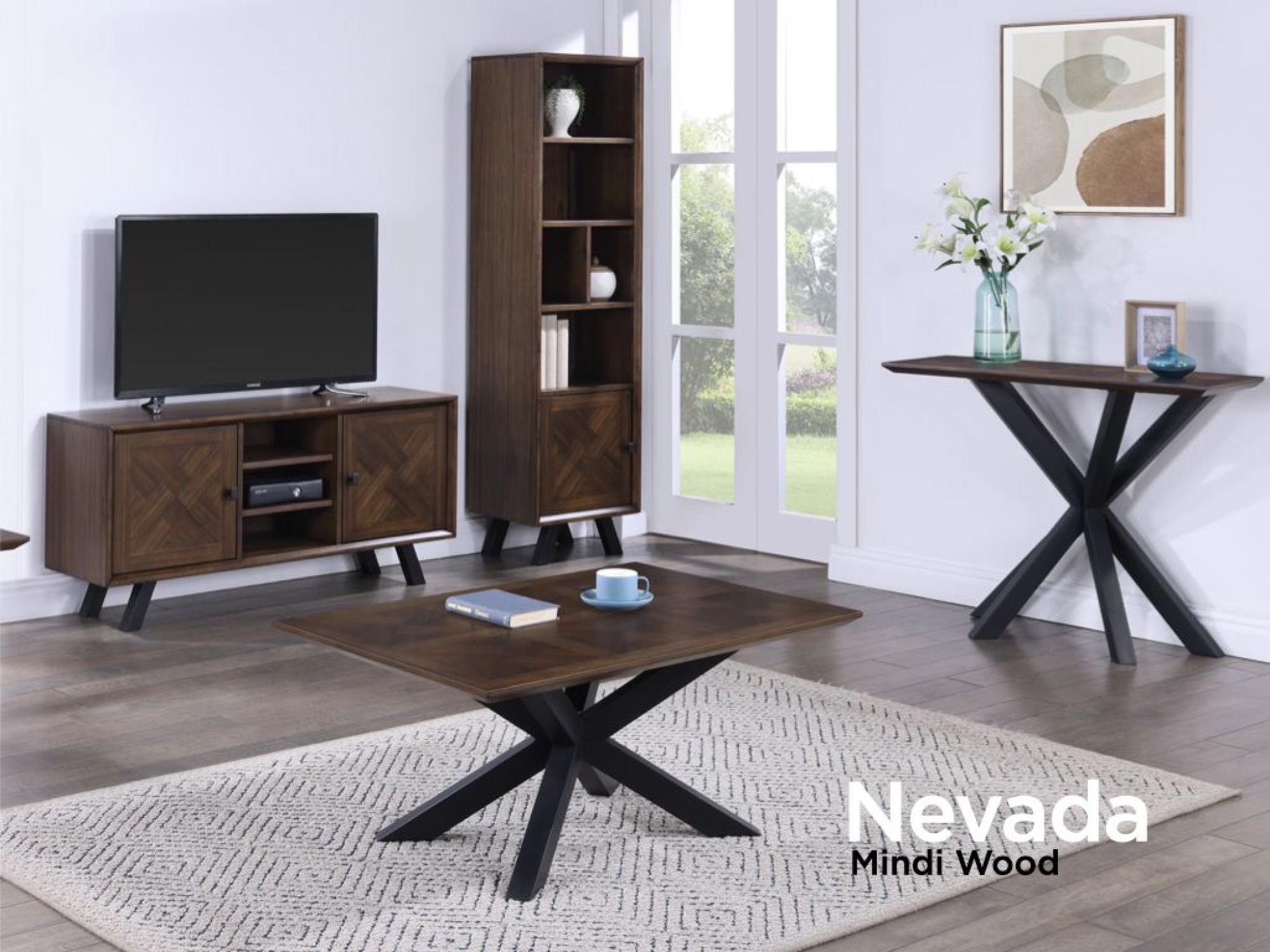 Product photograph of Nevada Mindi Wood Curved Coffee Table from Choice Furniture Superstore.