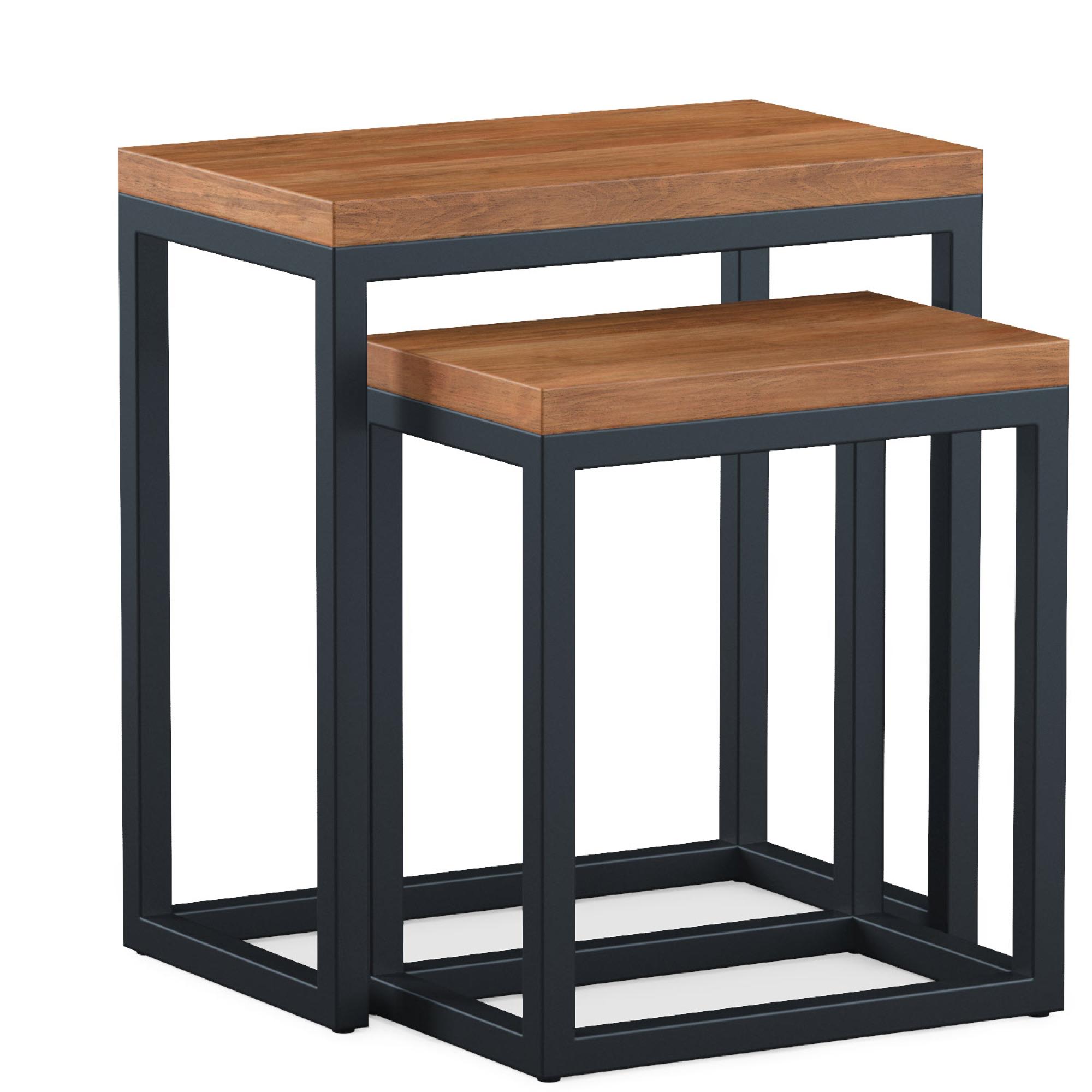 Product photograph of Elias Solid Acacia Wood Nest Of 2 Tables from Choice Furniture Superstore.