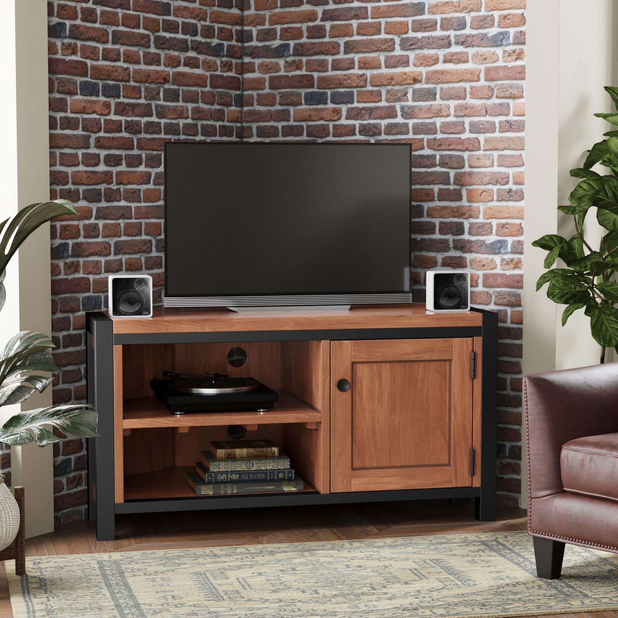 Product photograph of Elias Acacia 95cm Corner Tv Unit from Choice Furniture Superstore.