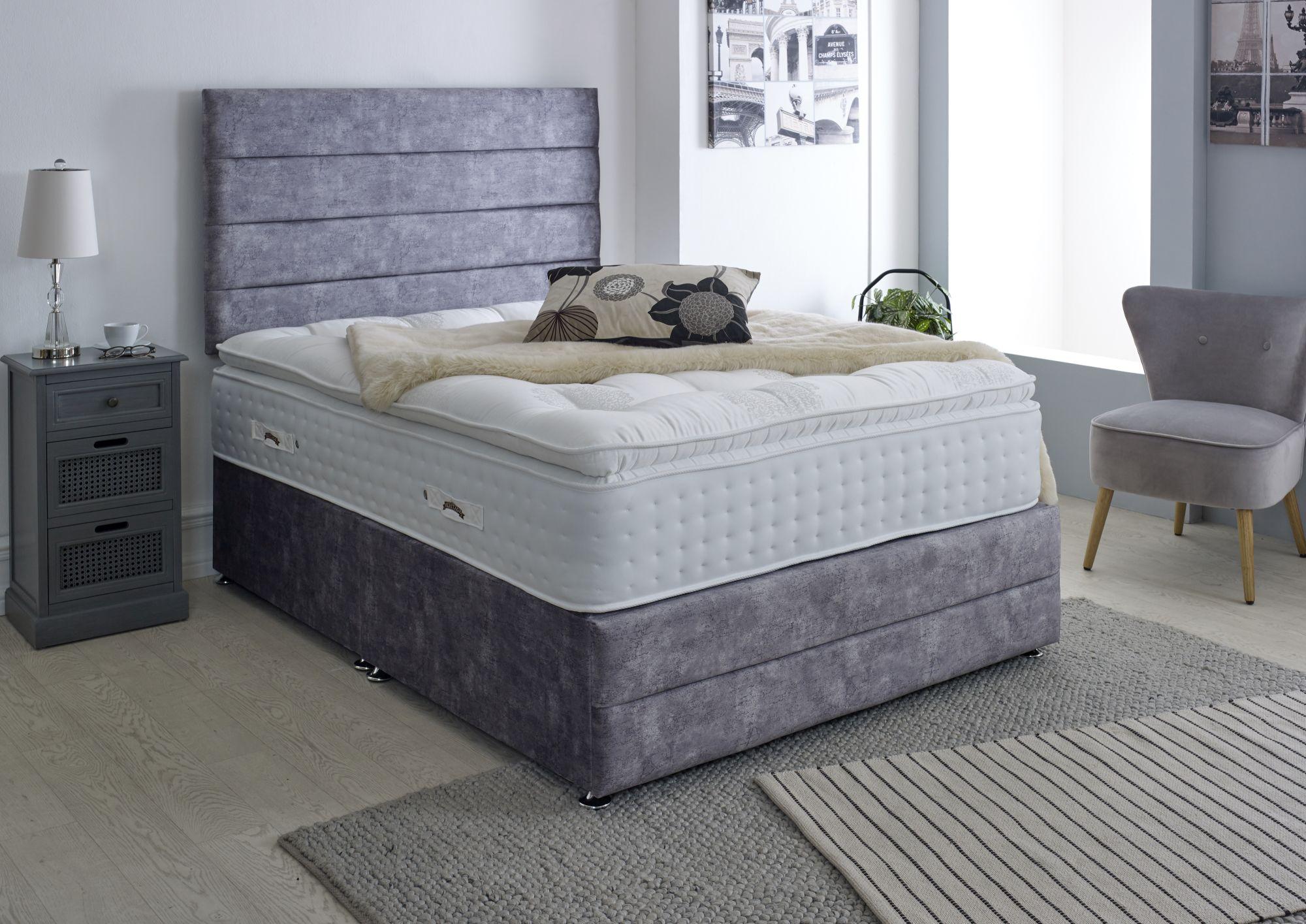 Product photograph of Dura Beds Natural Firm Edge Heritage 6000 Platinum Platform Top Divan Bed from Choice Furniture Superstore.