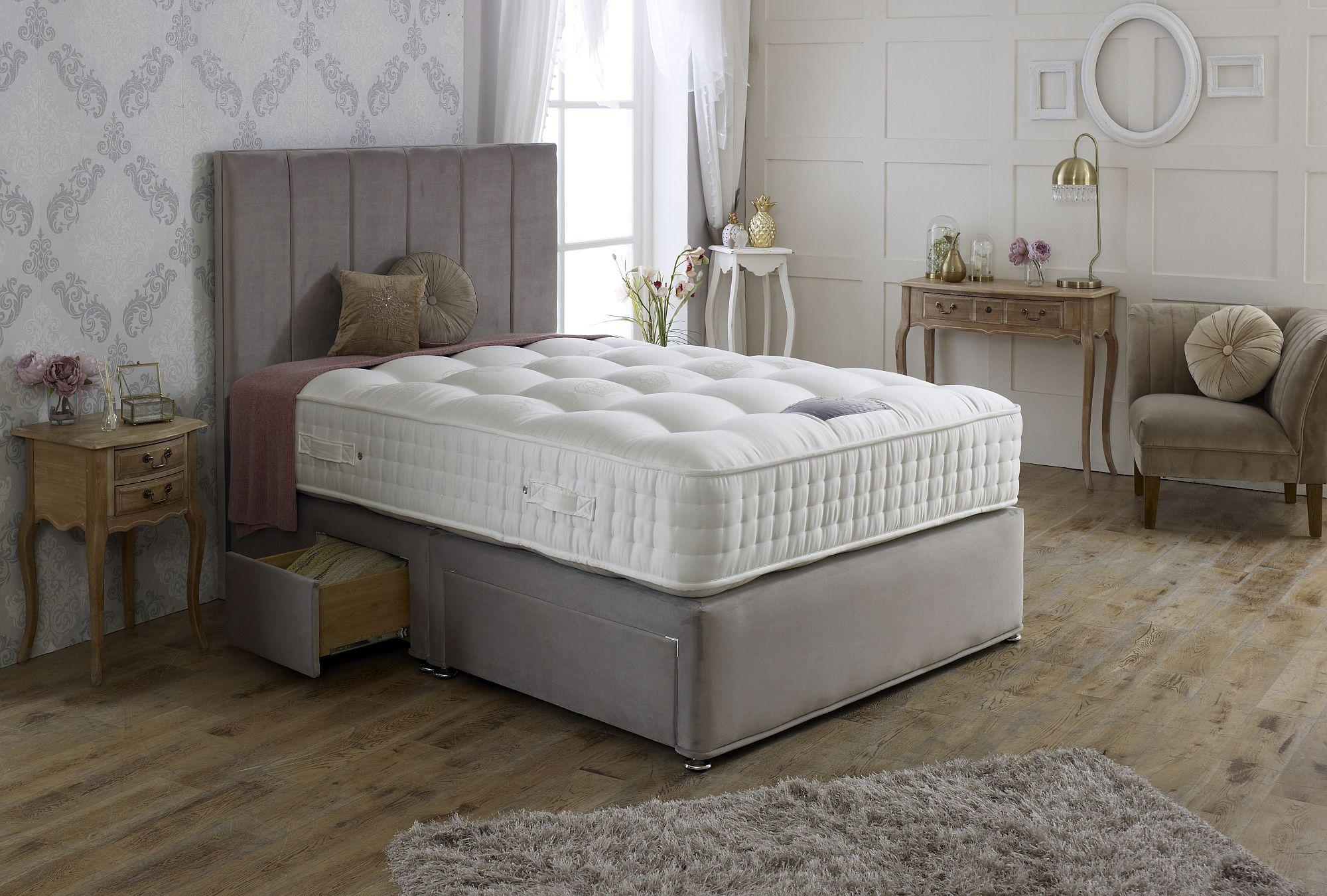 Product photograph of Dura Beds Natural Royal Crown 1000 Platform Top Divan Bed from Choice Furniture Superstore.