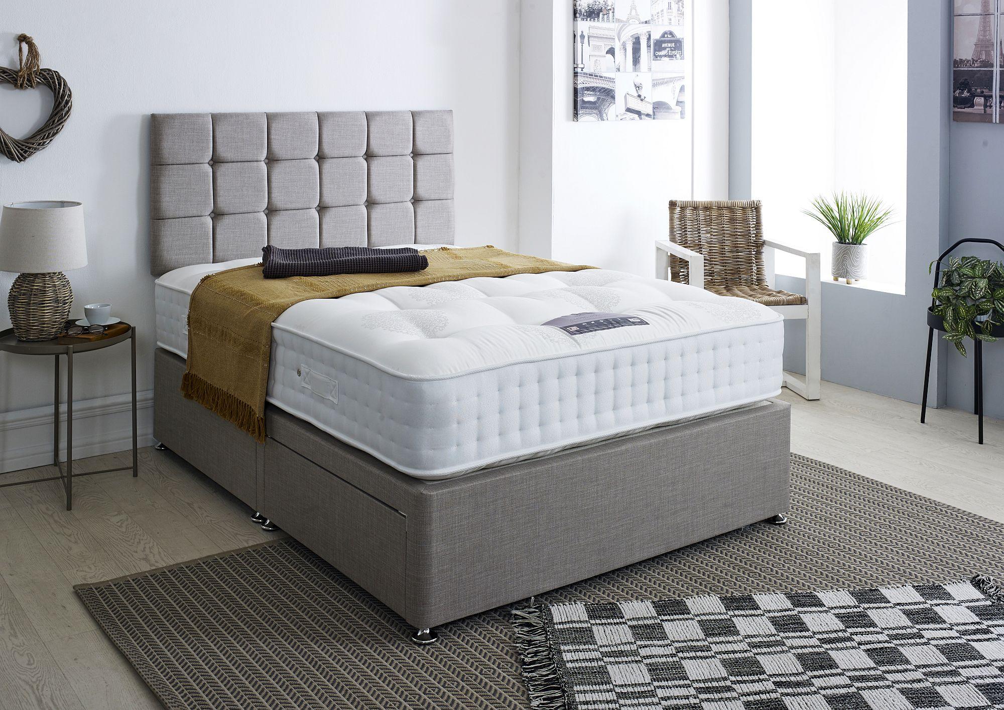 Product photograph of Dura Beds Natural Classic Wool 800 Platform Top Divan Bed from Choice Furniture Superstore.