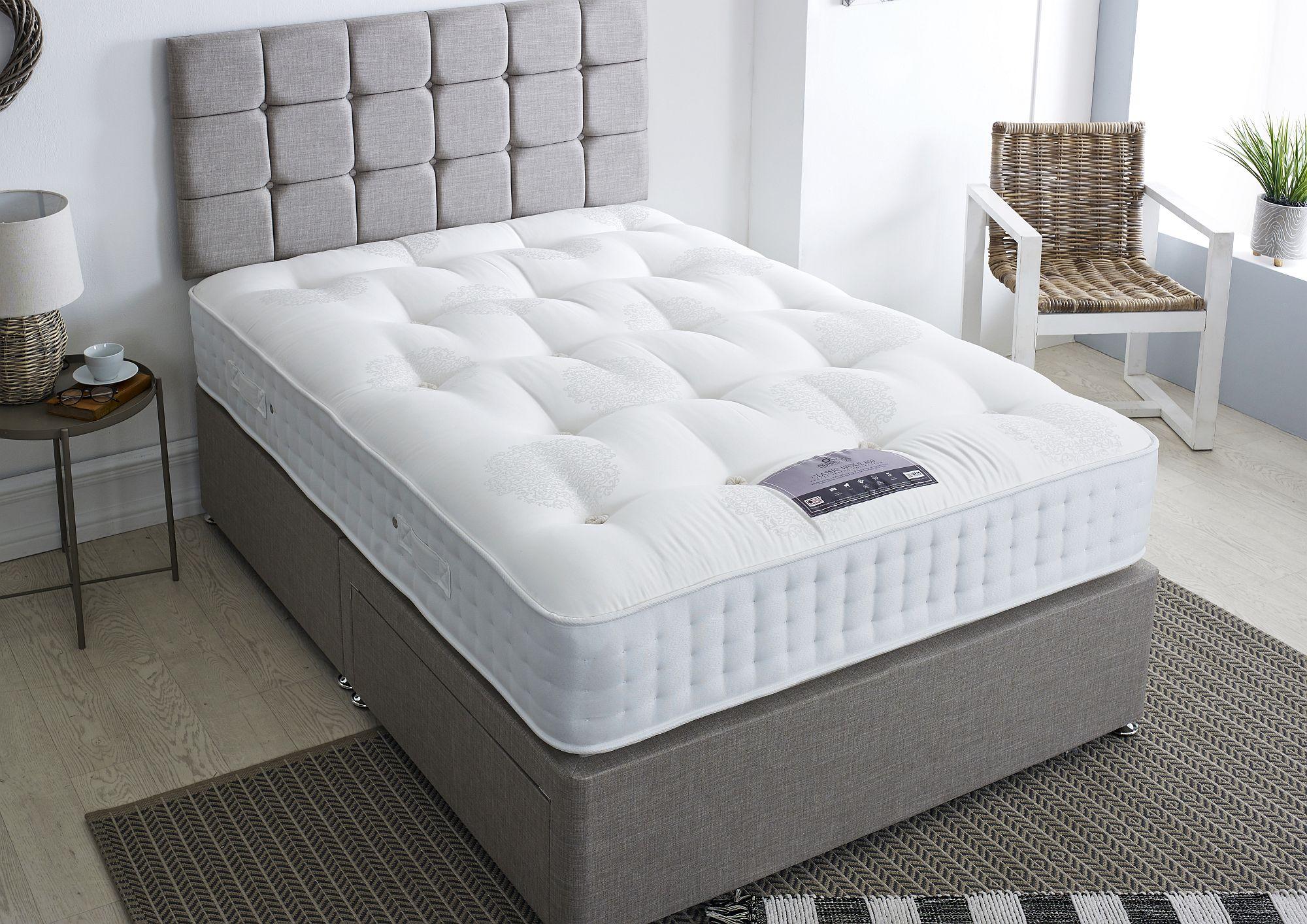 Product photograph of Dura Beds Natural Classic Wool 800 Platform Top Divan Bed from Choice Furniture Superstore.