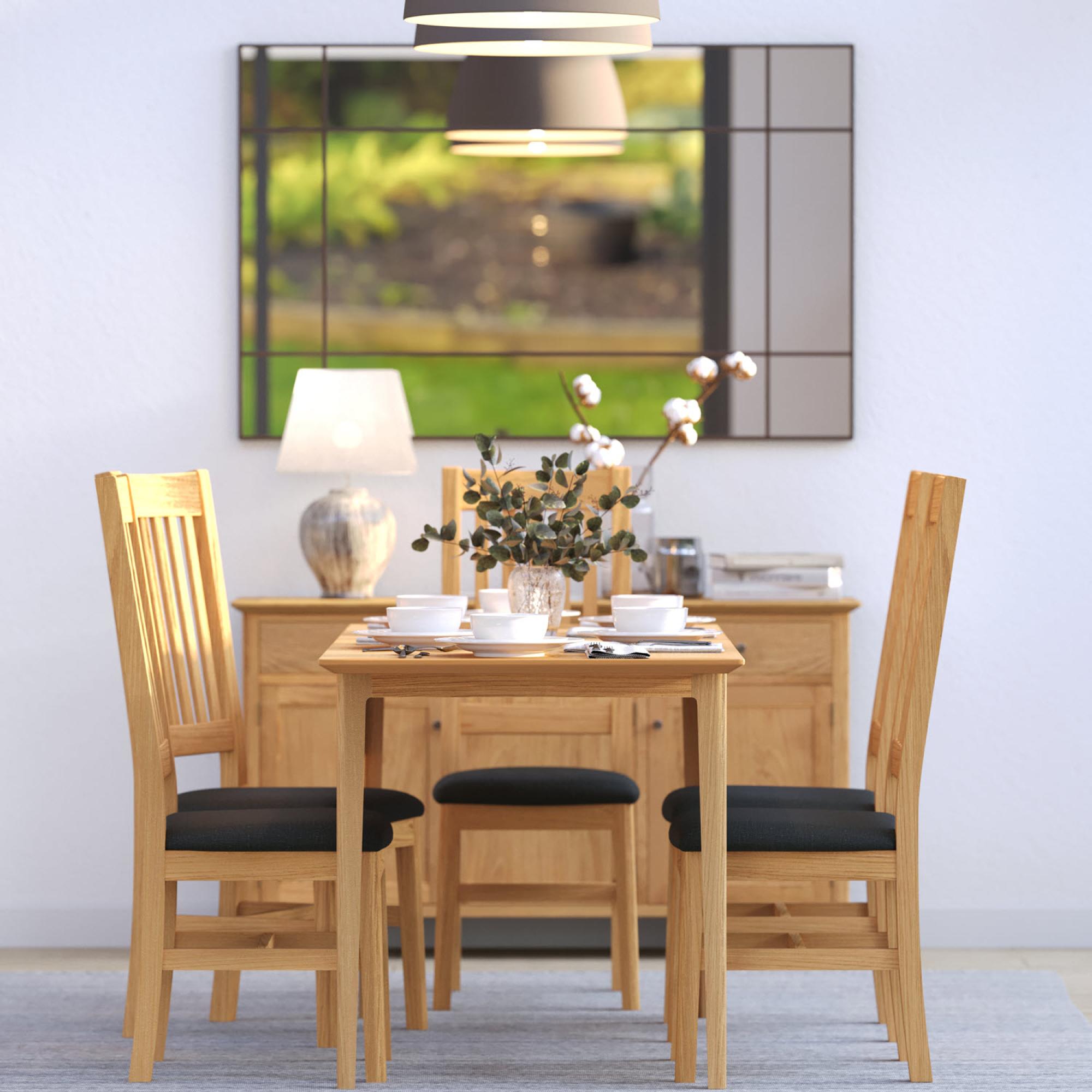 Product photograph of Salvo Oak 2 Seater Square Dining Table from Choice Furniture Superstore.