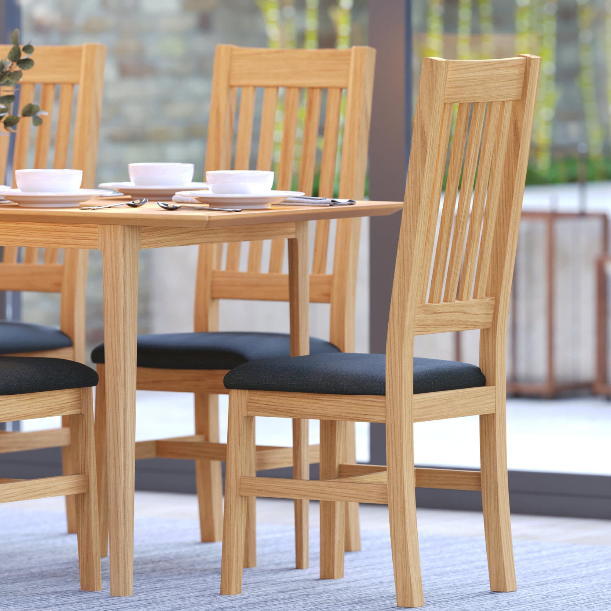 Product photograph of Set Of 2 Salvo Oak Slatted Back Dining Chair from Choice Furniture Superstore.