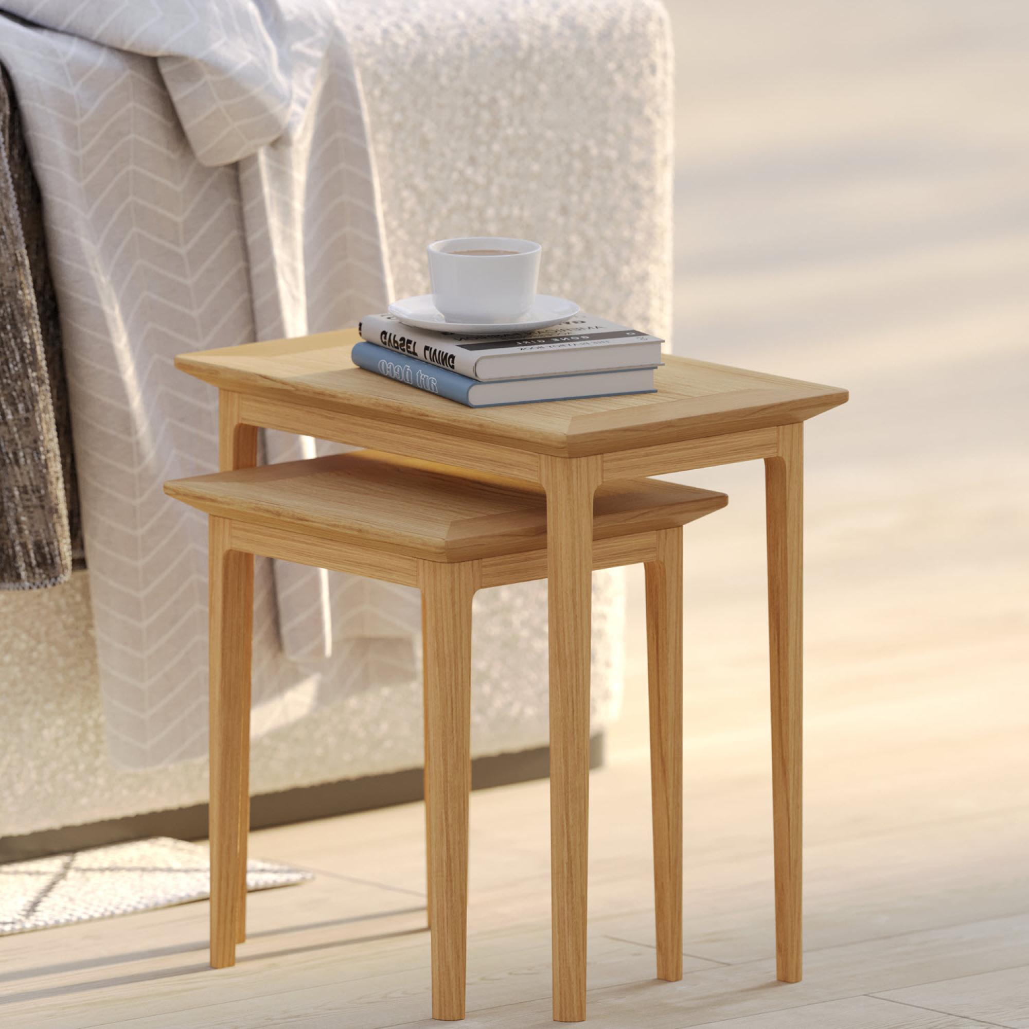 Product photograph of Salvo Oak Nest Of 2 Tables from Choice Furniture Superstore.