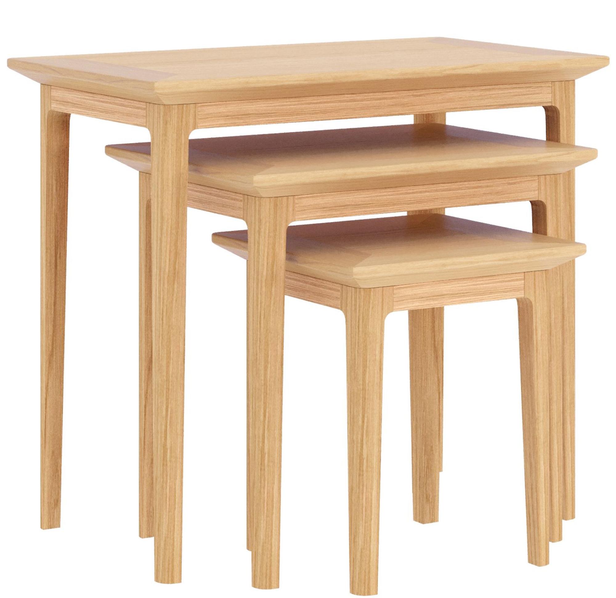 Product photograph of Salvo Oak Nest Of 3 Tables from Choice Furniture Superstore.