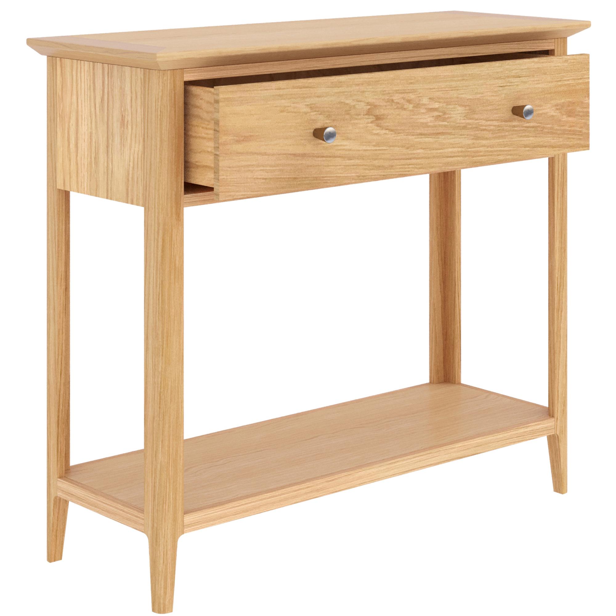 Product photograph of Salvo Oak 1 Drawer Console Table from Choice Furniture Superstore.