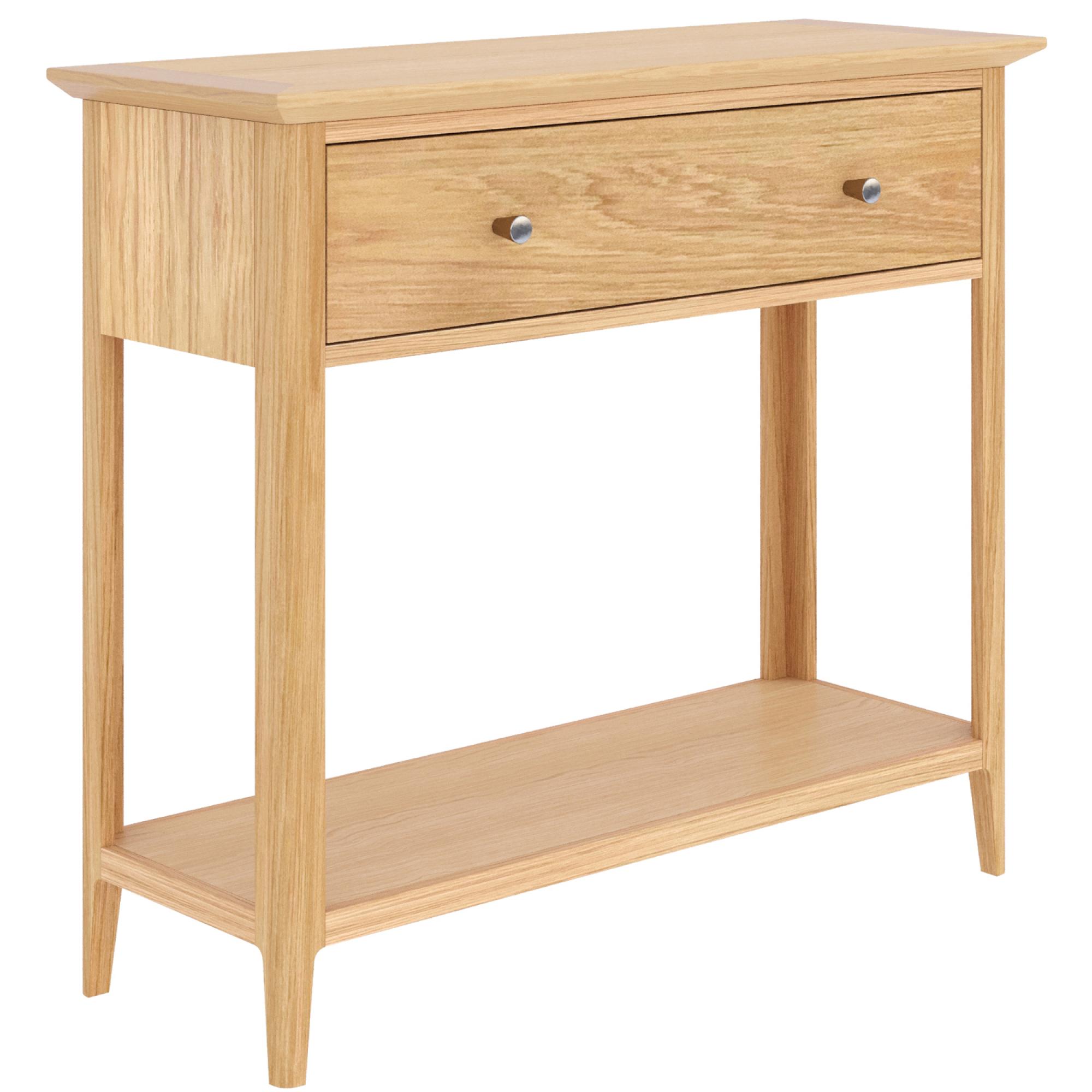 Product photograph of Salvo Oak 1 Drawer Console Table from Choice Furniture Superstore.