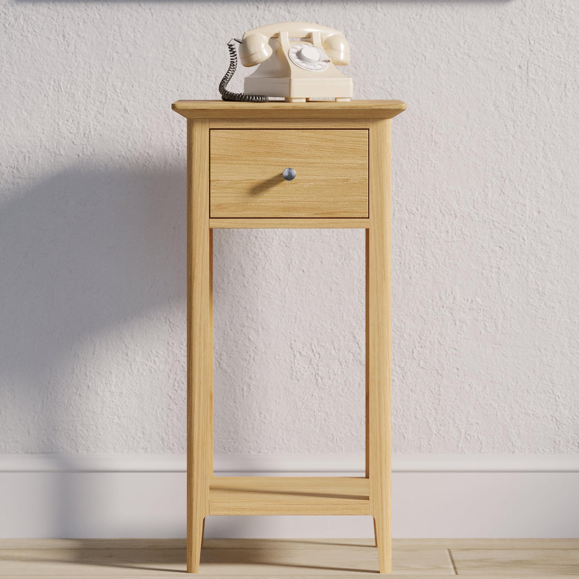 Product photograph of Salvo Oak 1 Drawer Hall Table from Choice Furniture Superstore.