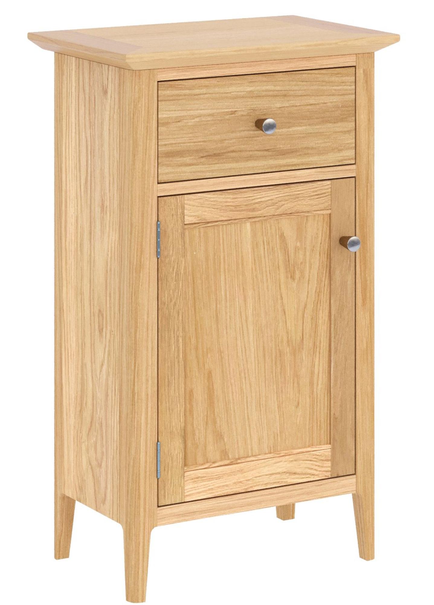 Product photograph of Salvo Oak Small 1 Door 1 Drawer Cupboard from Choice Furniture Superstore.