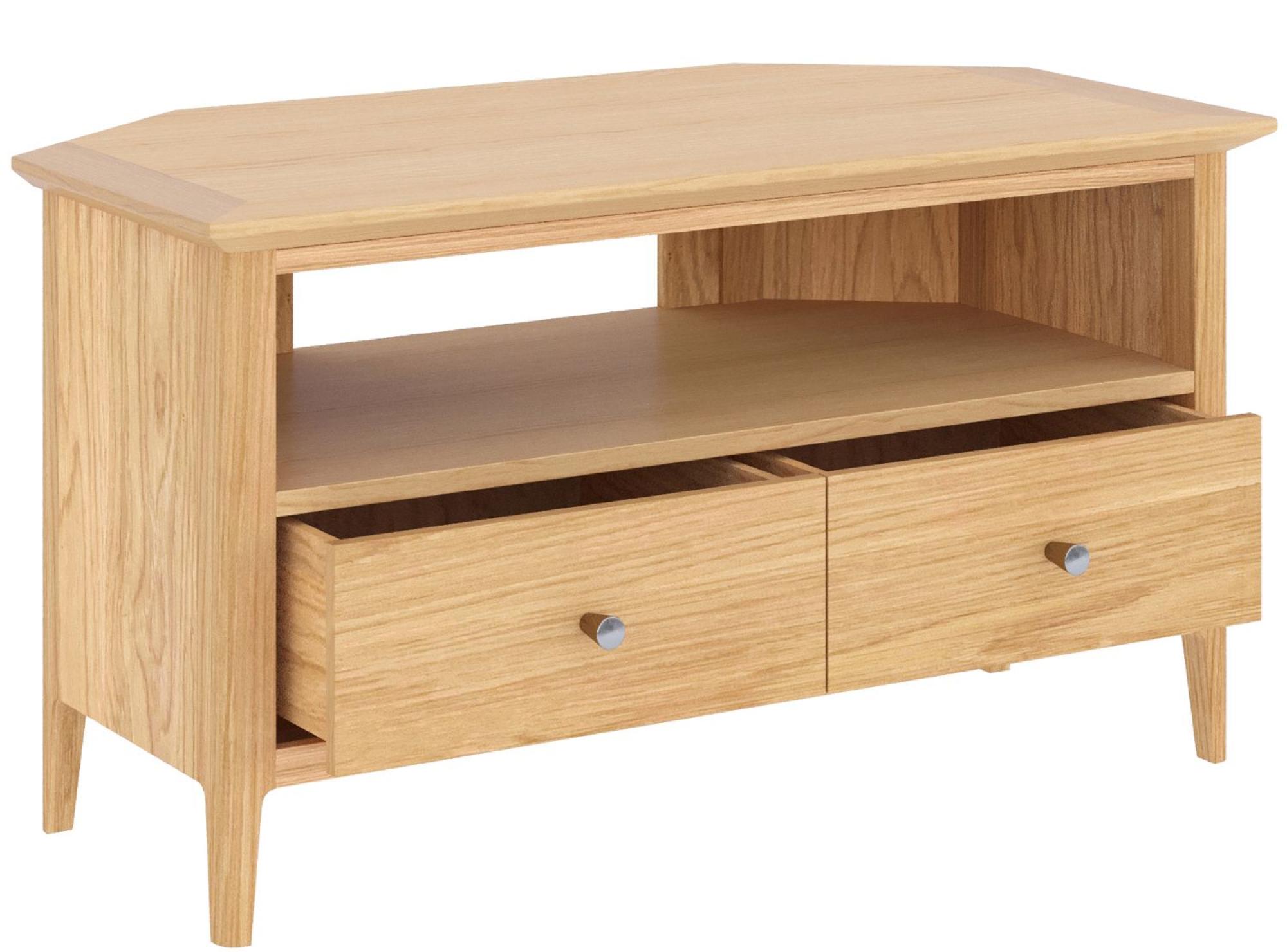 Product photograph of Salvo Oak 90cm Corner Tv Unit from Choice Furniture Superstore.