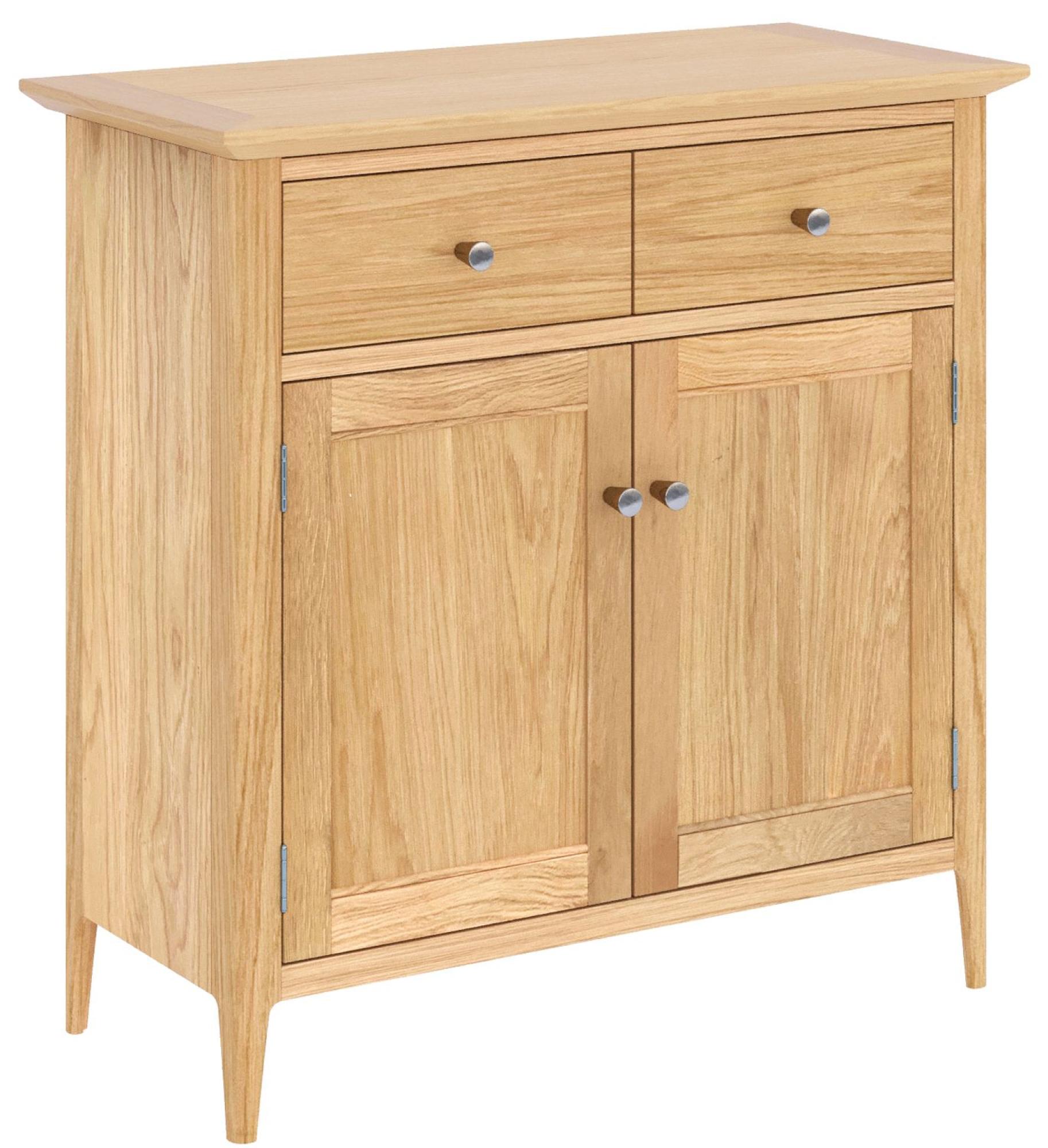 Product photograph of Salvo Oak 2 Door 2 Drawer Small Sideboard from Choice Furniture Superstore.