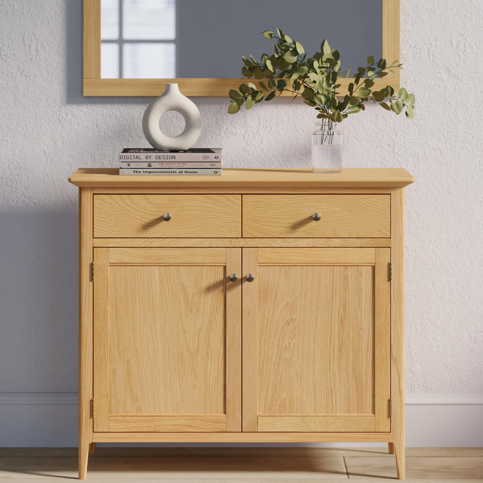 Product photograph of Salvo Oak 2 Door 2 Drawer Standard Sideboard from Choice Furniture Superstore.