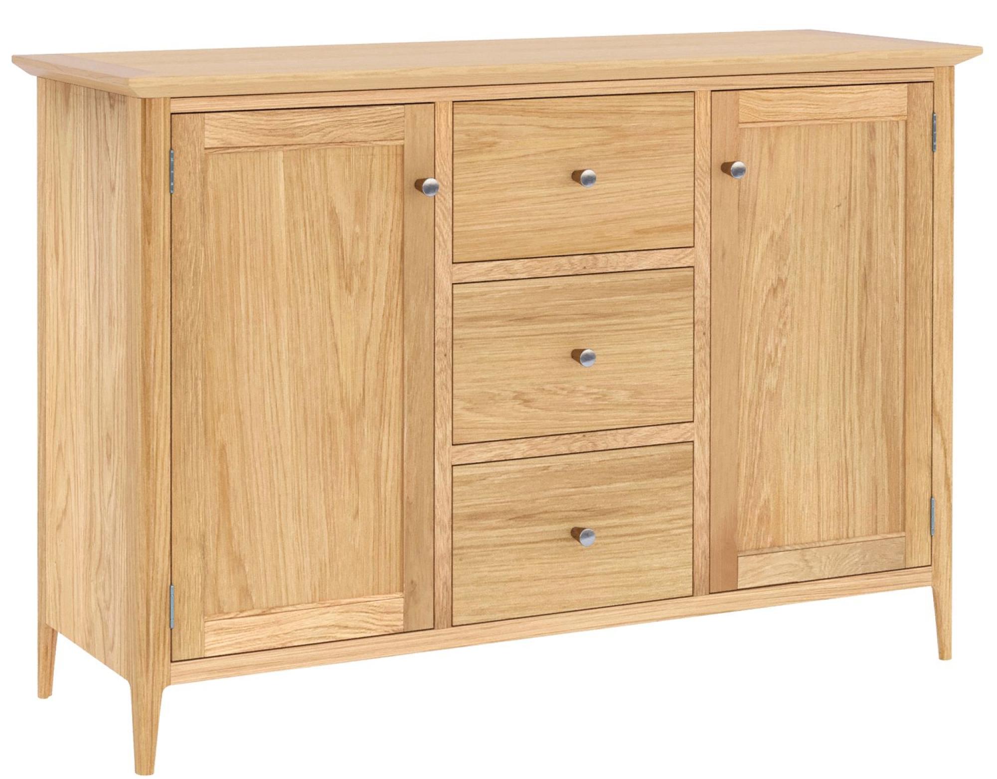 Product photograph of Salvo Oak 2 Door 3 Drawer Large Sideboard from Choice Furniture Superstore.