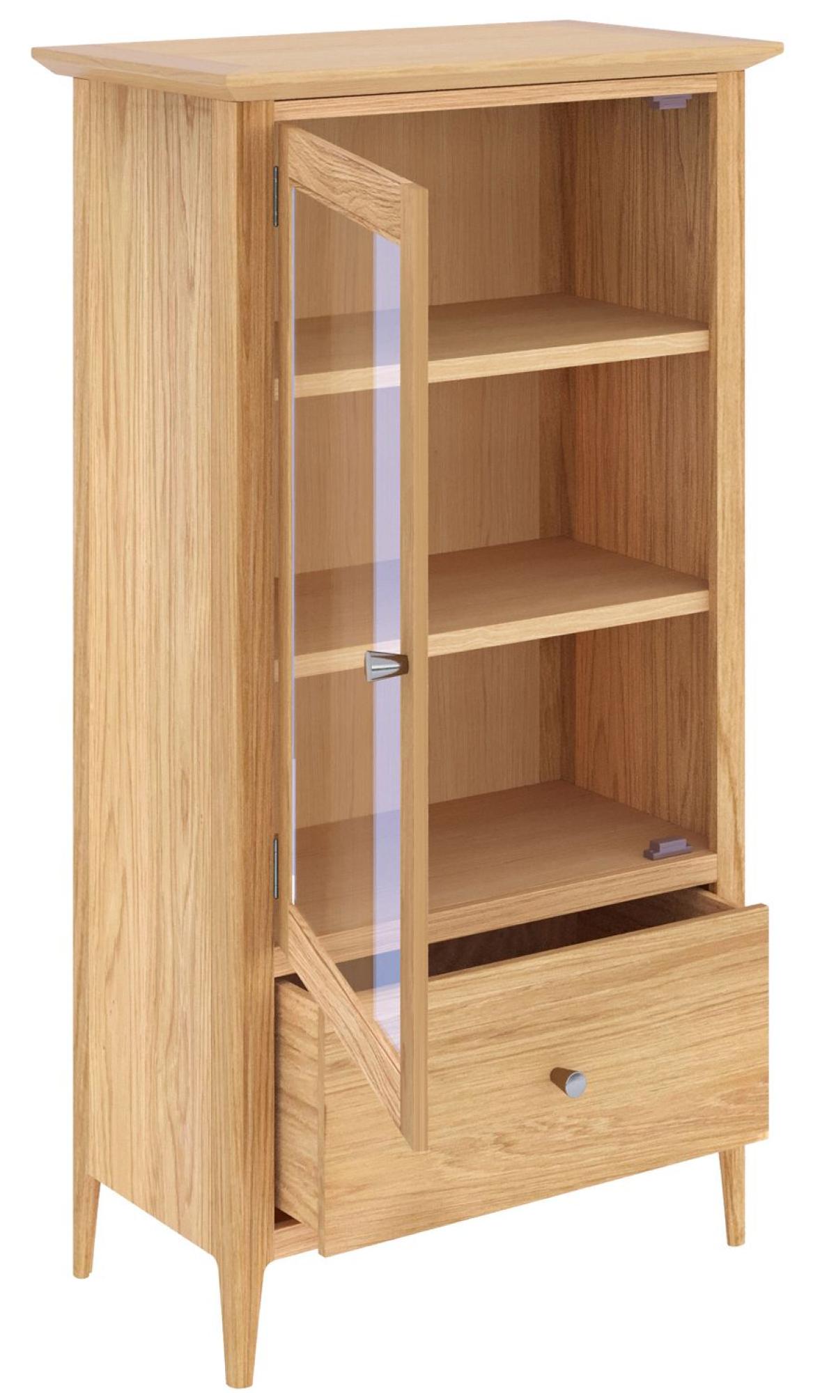 Product photograph of Salvo Oak Glazed Bookcase from Choice Furniture Superstore.