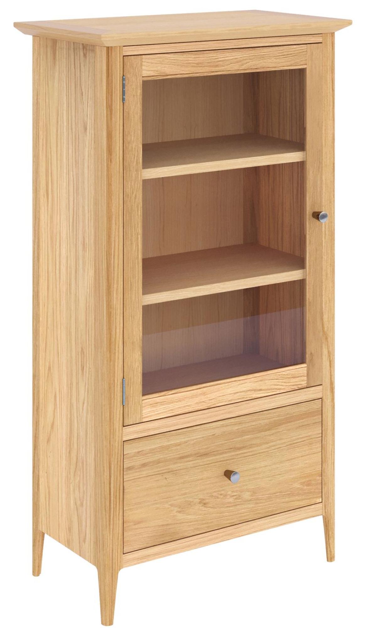 Product photograph of Salvo Oak Glazed Bookcase from Choice Furniture Superstore.